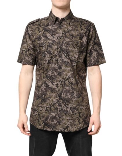 Dolce & Gabbana meerkleurig Camouflage Button Down goudkleurig overhemd