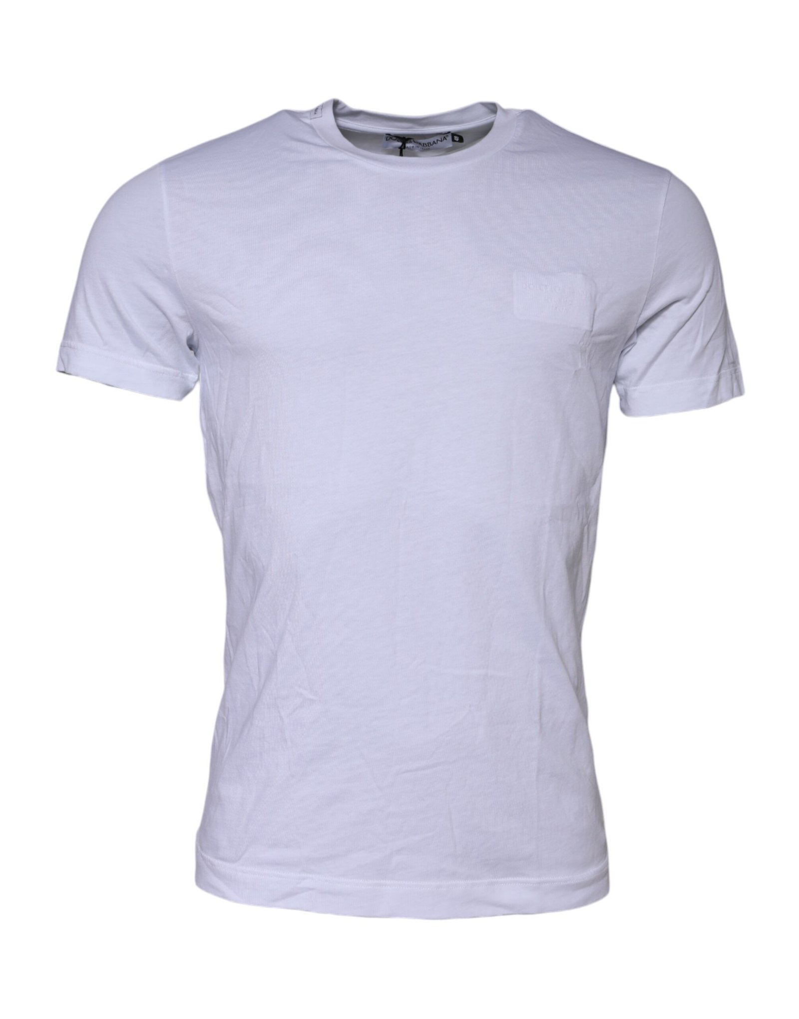 Dolce & Gabbana wit katoenen Logo Patch Crew Neck T-shirt