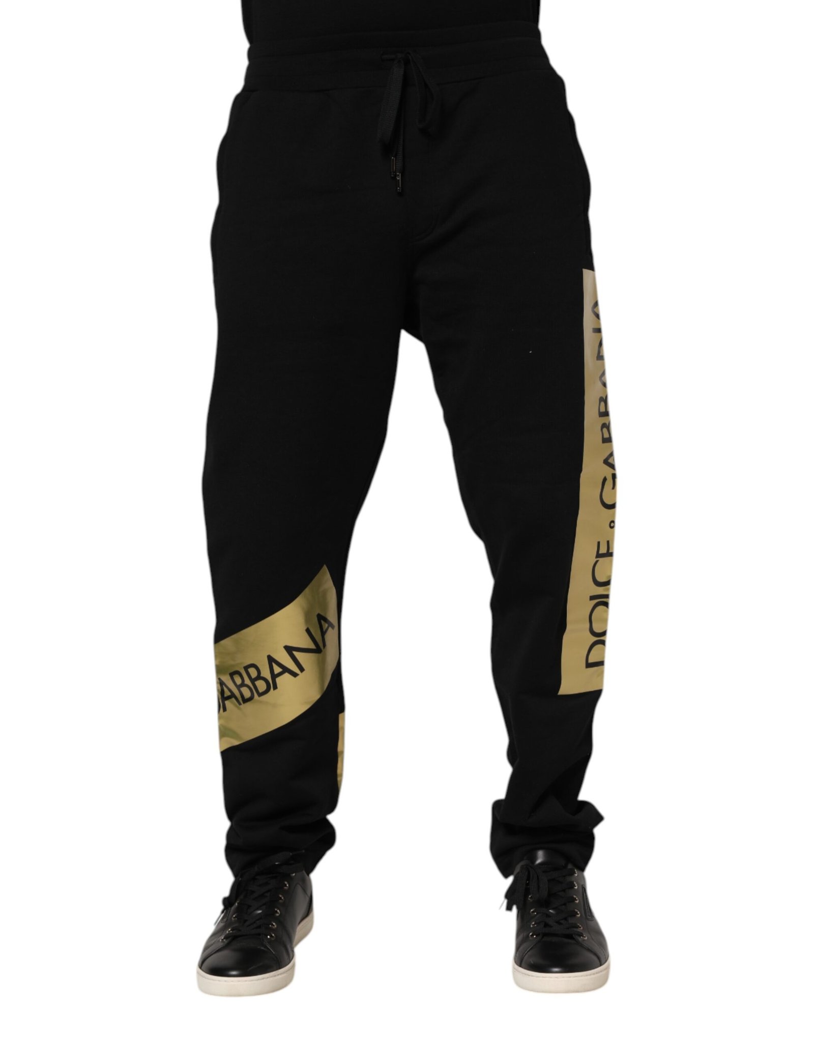 Dolce & Gabbana zwart katoenen Logo Tape heren Jogger broek