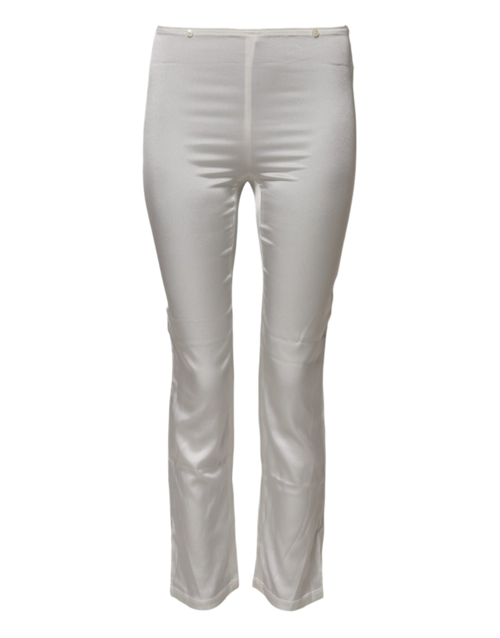 Dolce & Gabbana Ivory zijden Tapered High Waist broek