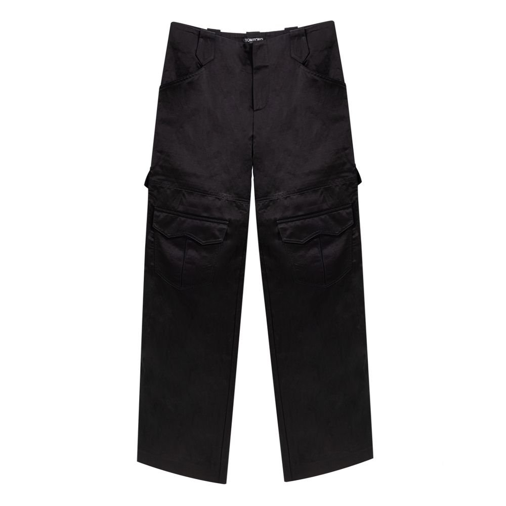 zwart viscose cargobroek