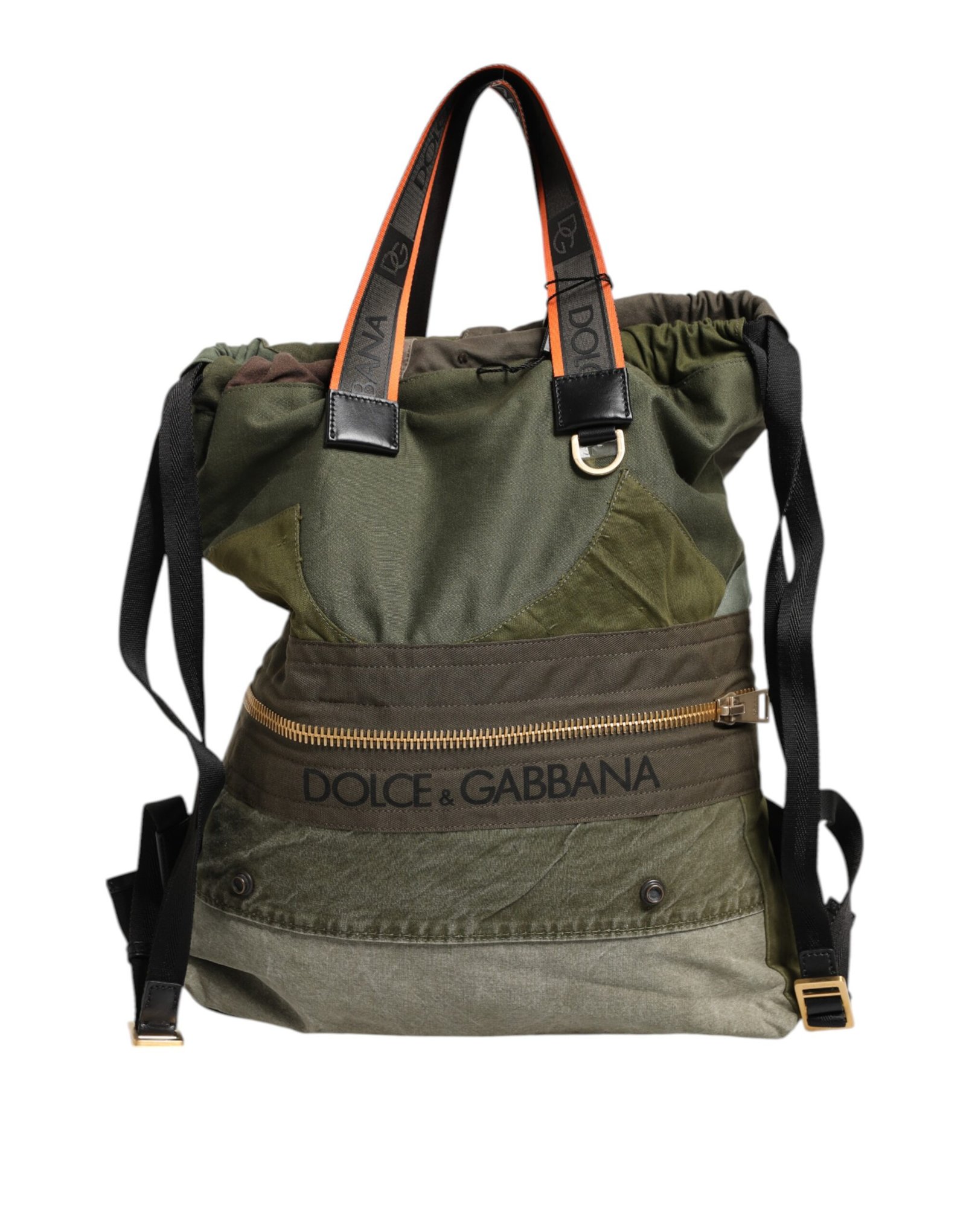Dolce & Gabbana Military groen Patchwork Rucksack Backpack Bag