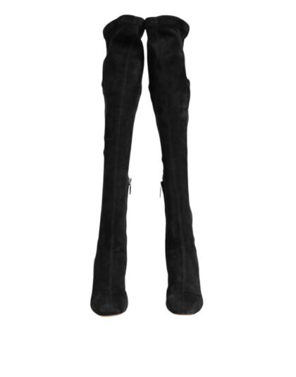 Dolce & Gabbana zwart suède leren Knee High laarzen Shoes
