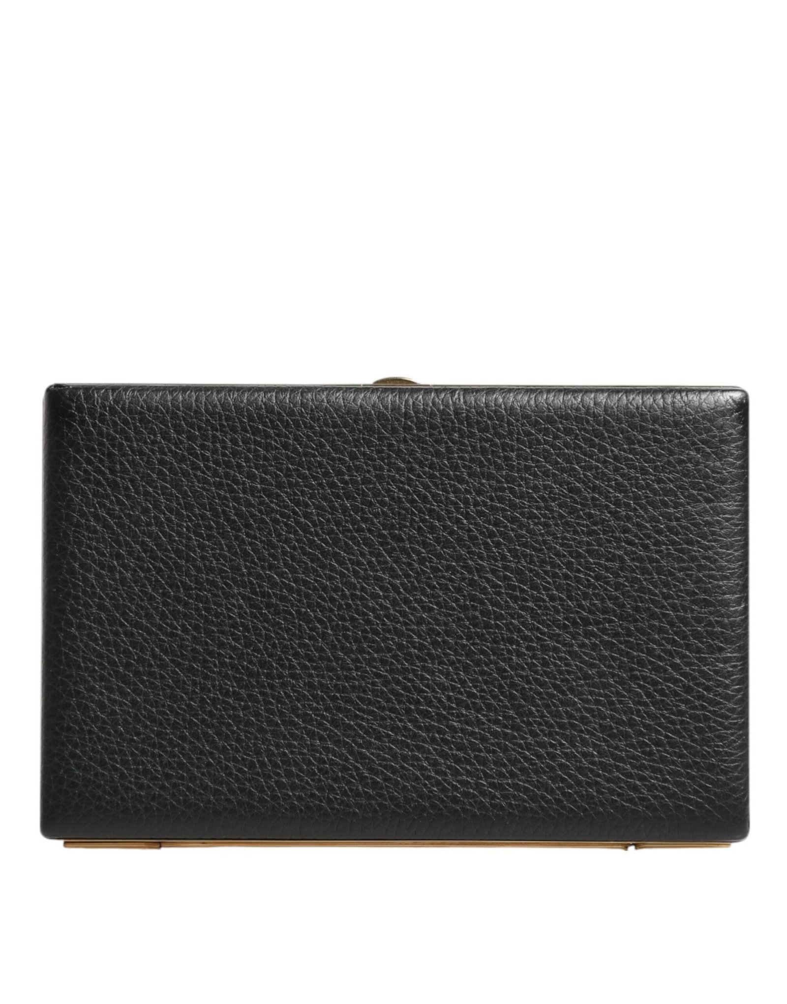 Dolce & Gabbana zwart leren goudkleurig Frame Clutch Evening Party Purse Bag