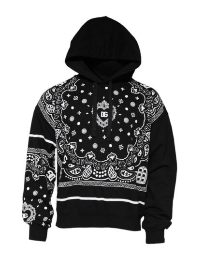 Dolce & Gabbana zwart Bandana Hooded heren sweatshirt trui