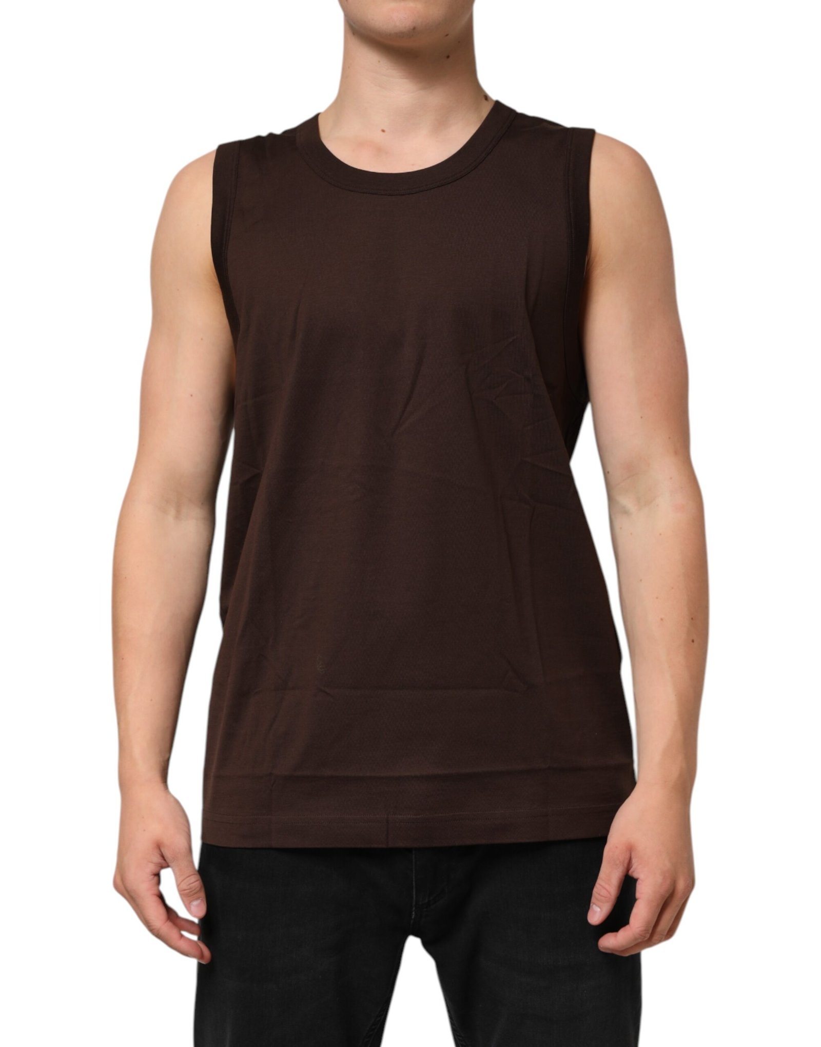 Dolce & Gabbana bruin katoenen mouwloos Underwear heren tanktop