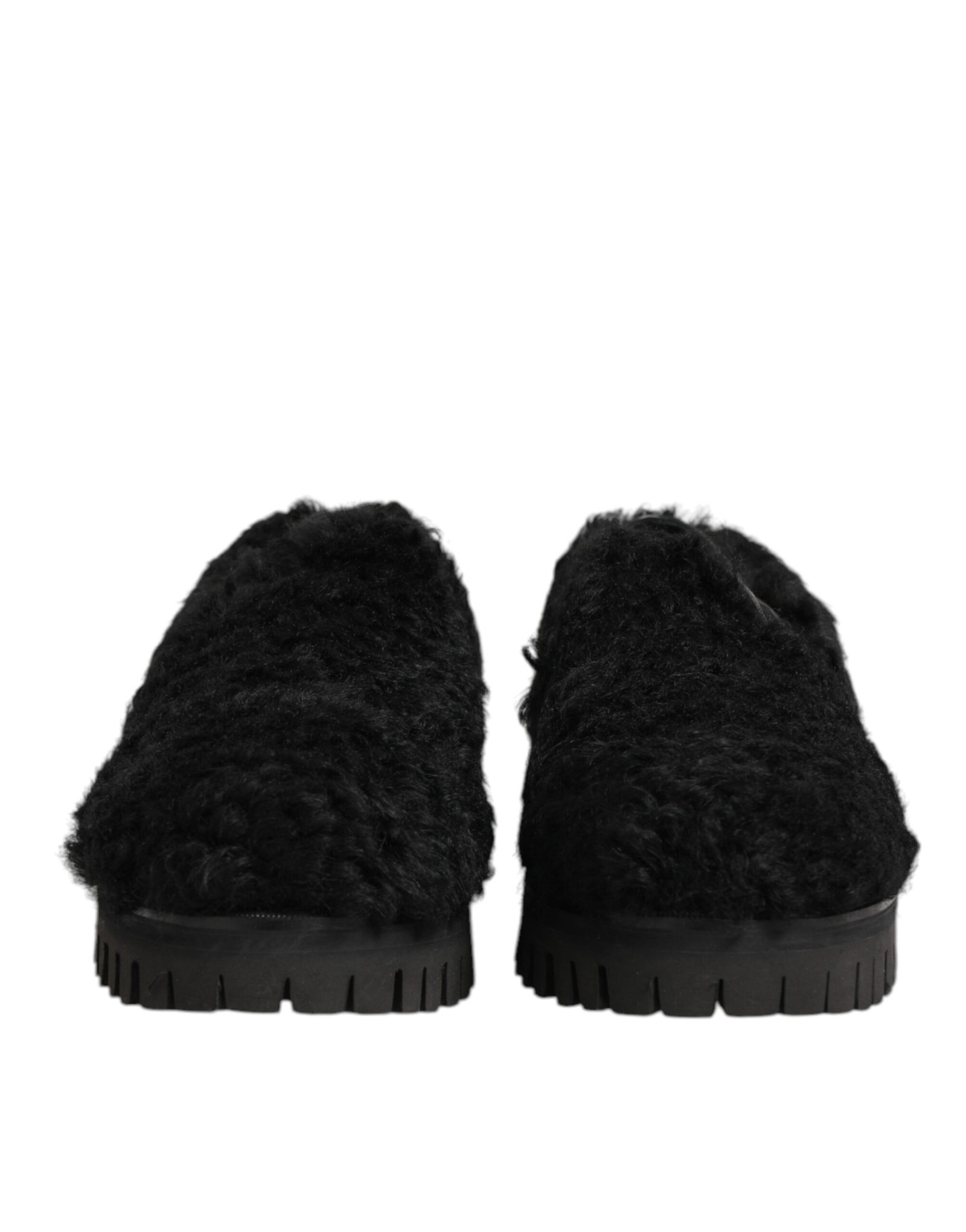 Dolce & Gabbana jurk zwart Fur leren slippers heren Shoes