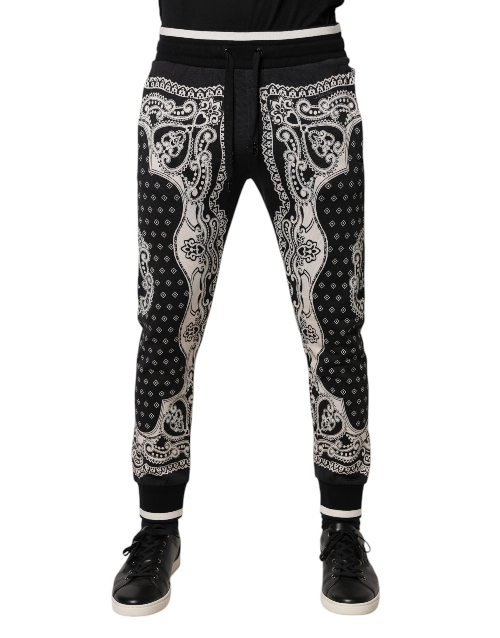 Dolce & Gabbana zwart katoenen Bandana Jogger Sweatpants broek