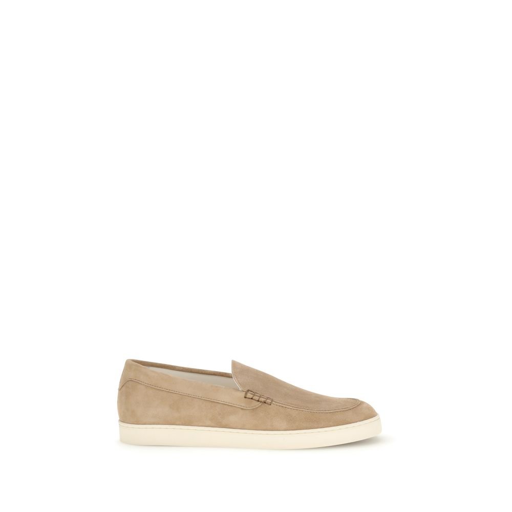 Beige kalfsleren instapper loafers