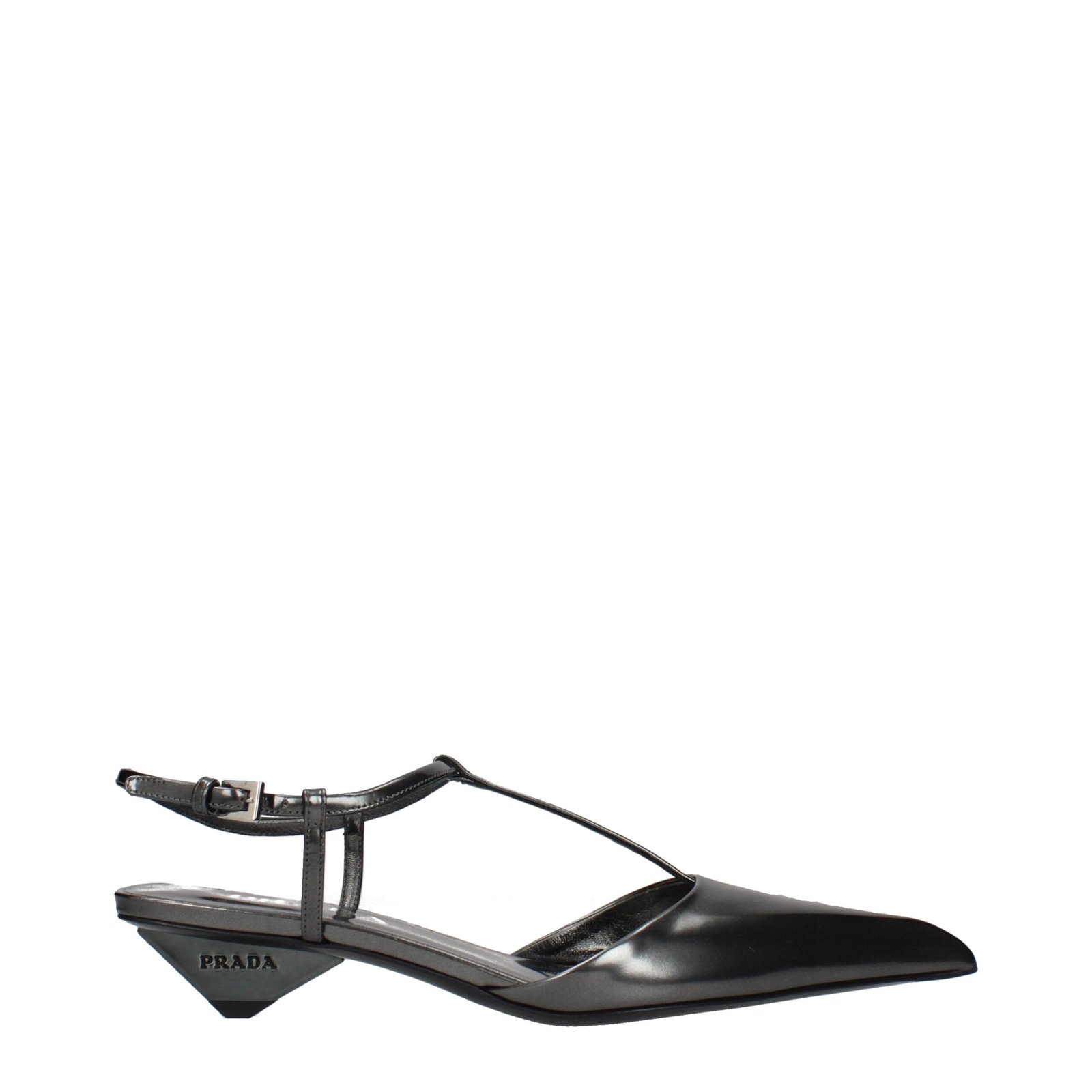 grijs leren platte sandalen