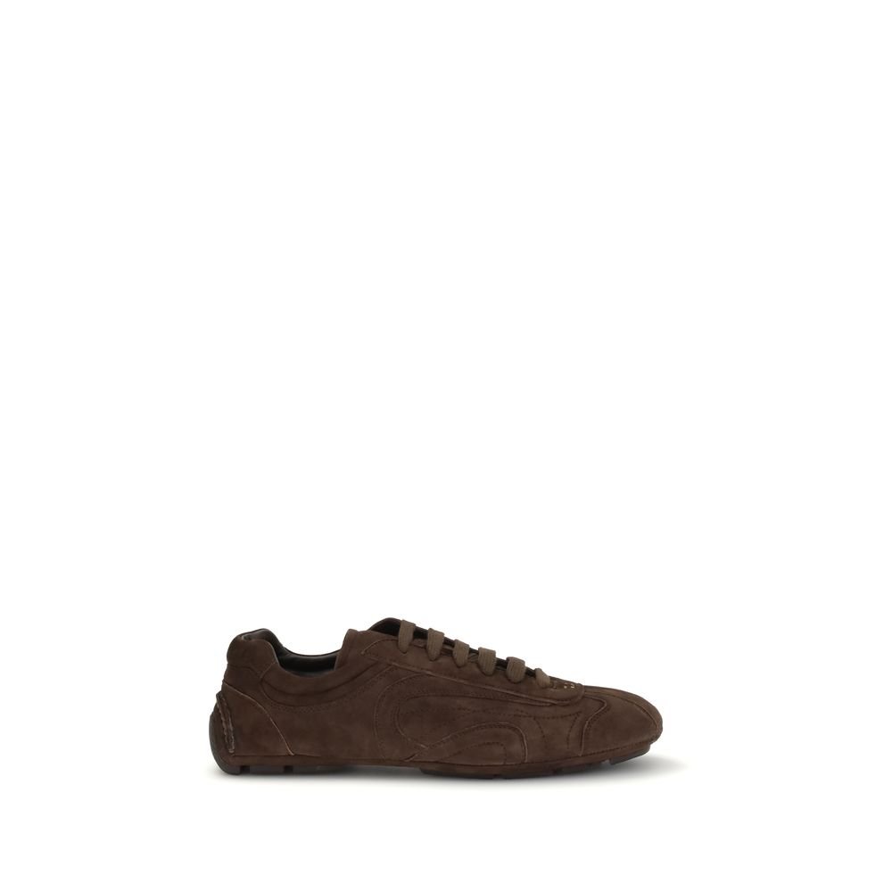 Prada bruin kalfsleren sportsneakers