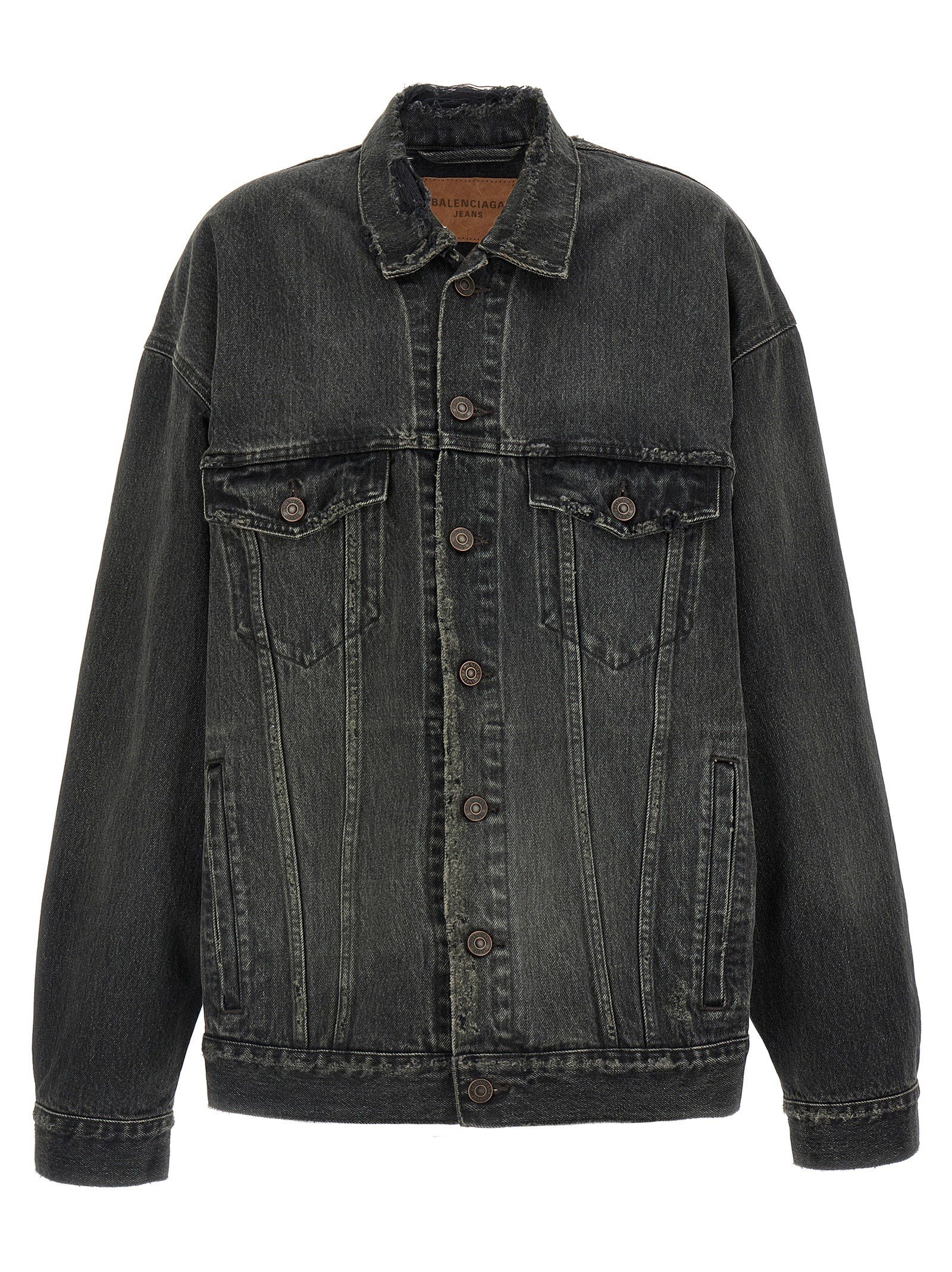 Balenciaga Spijkerjack met used effect