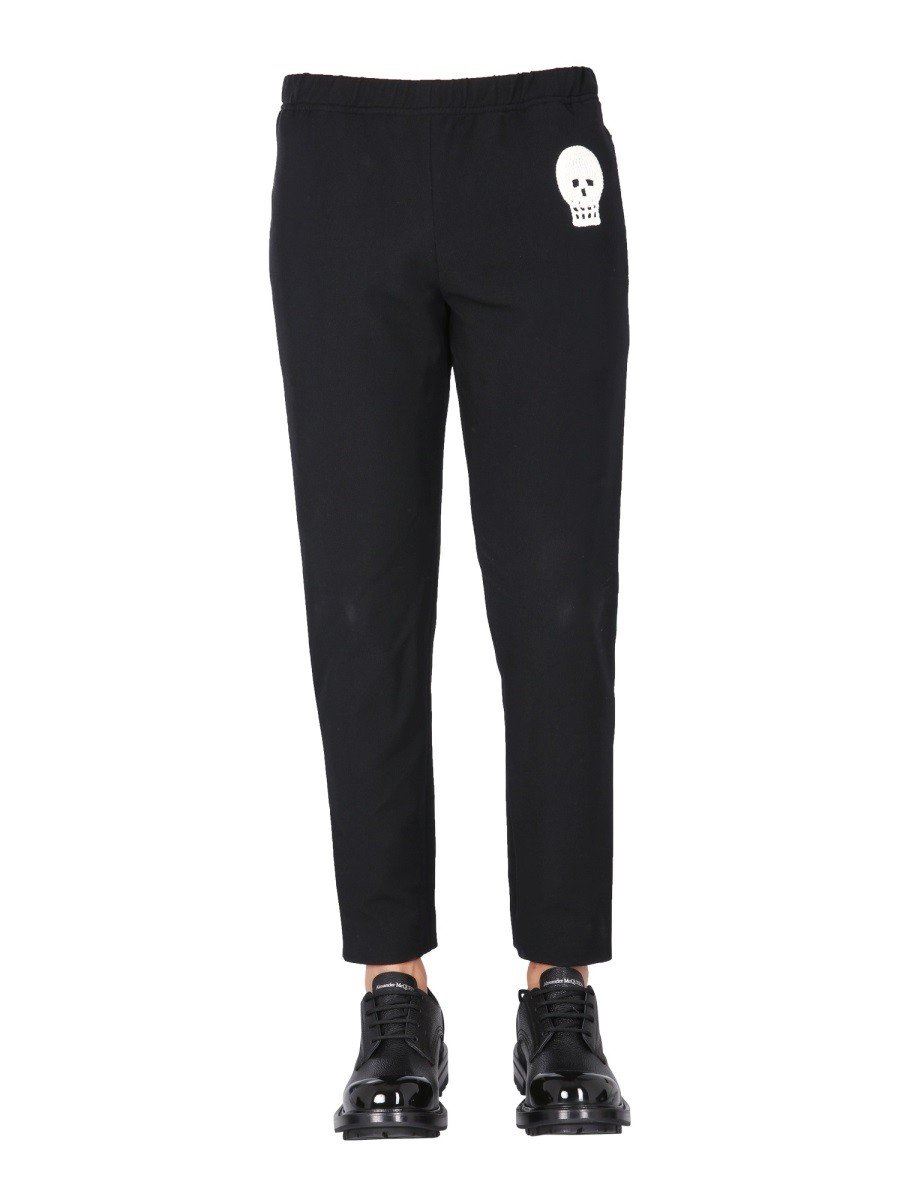Alexander McQueen Joggingbroek met geborduurd schedelmotief