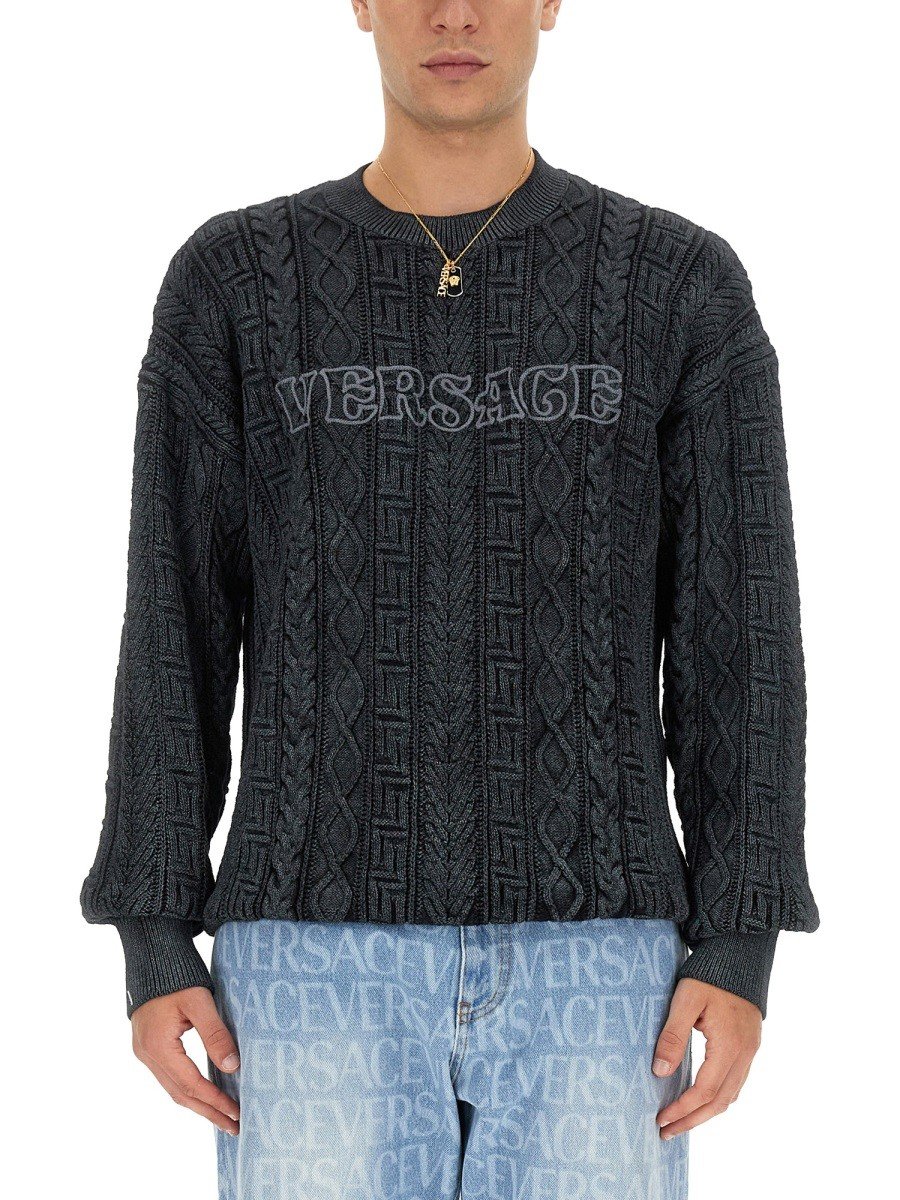 Versace Gebreide top met Greca-bies