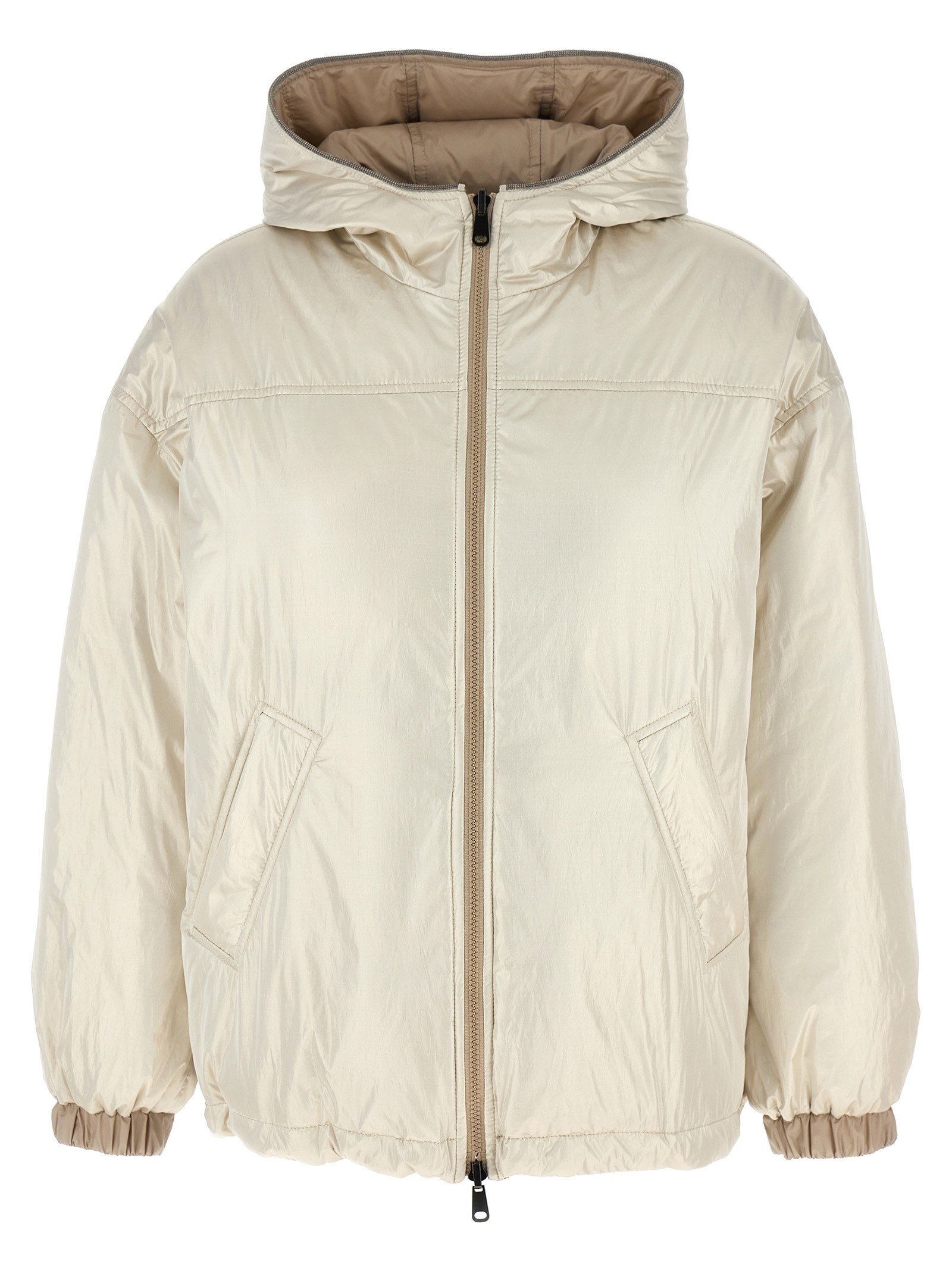 Brunello Cucinelli Laminated reversible donsjas