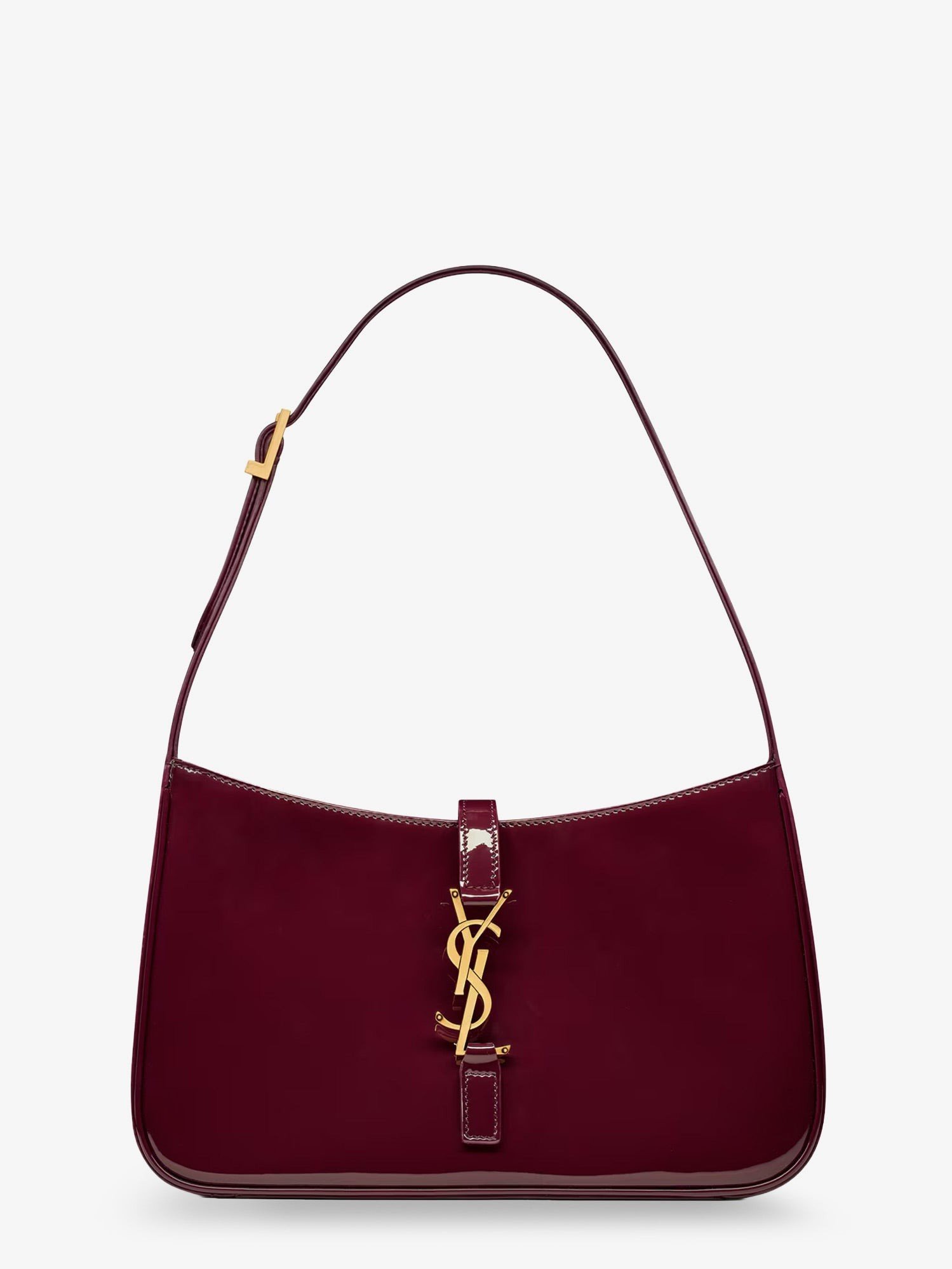 Saint Laurent LE 5 À 7 bordeauxrood lakleer schoudertas