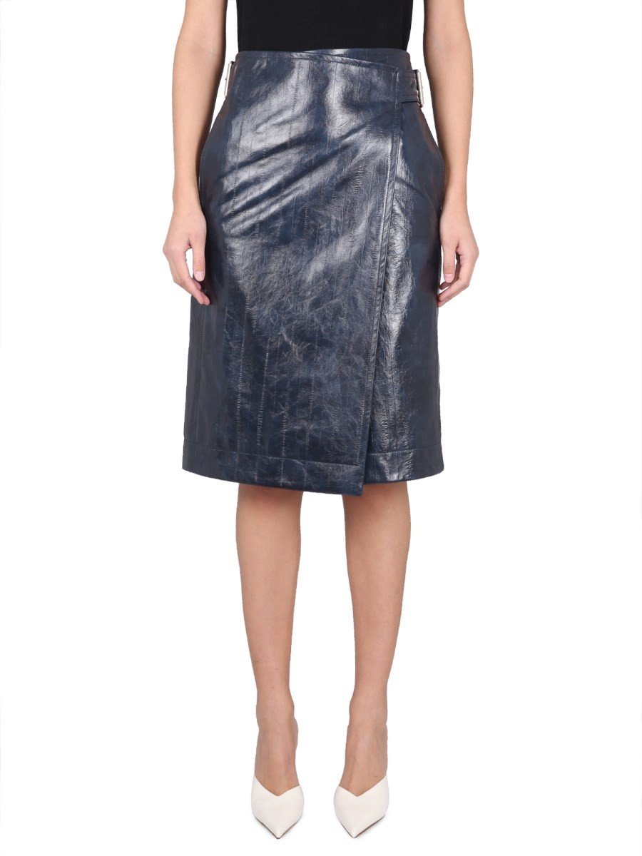 Bottega Veneta Leren Midi rok