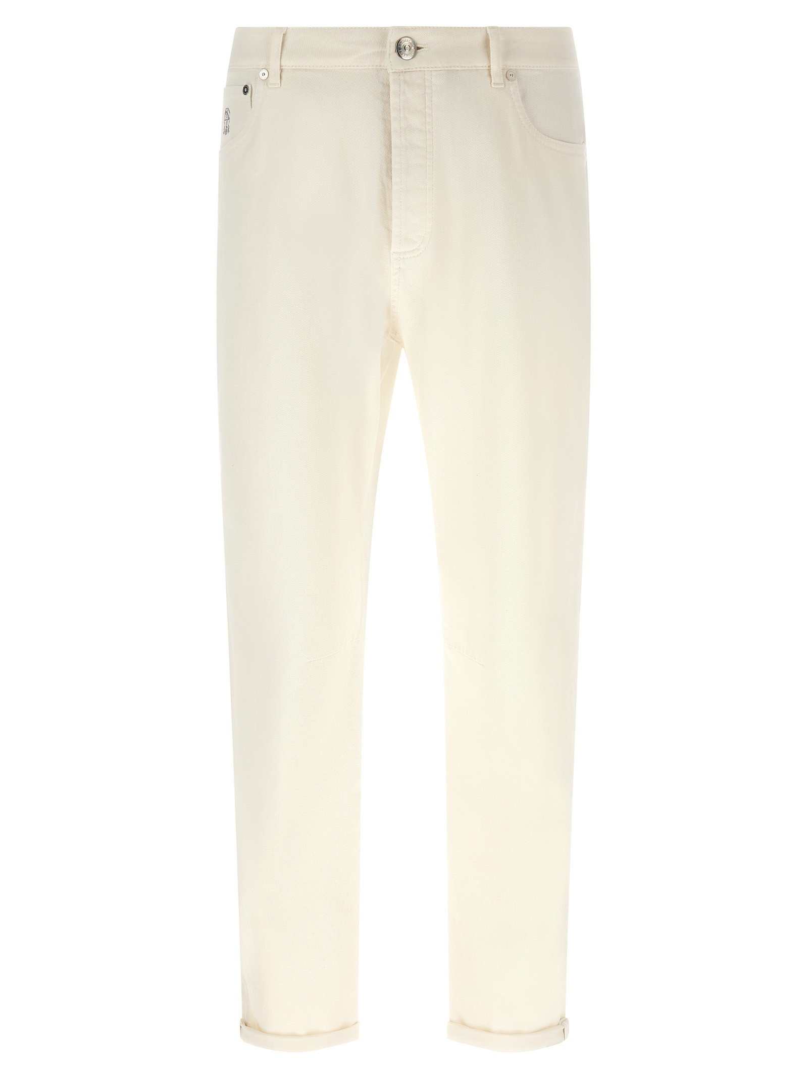 Brunello Cucinelli Geborduurd logo jeans
