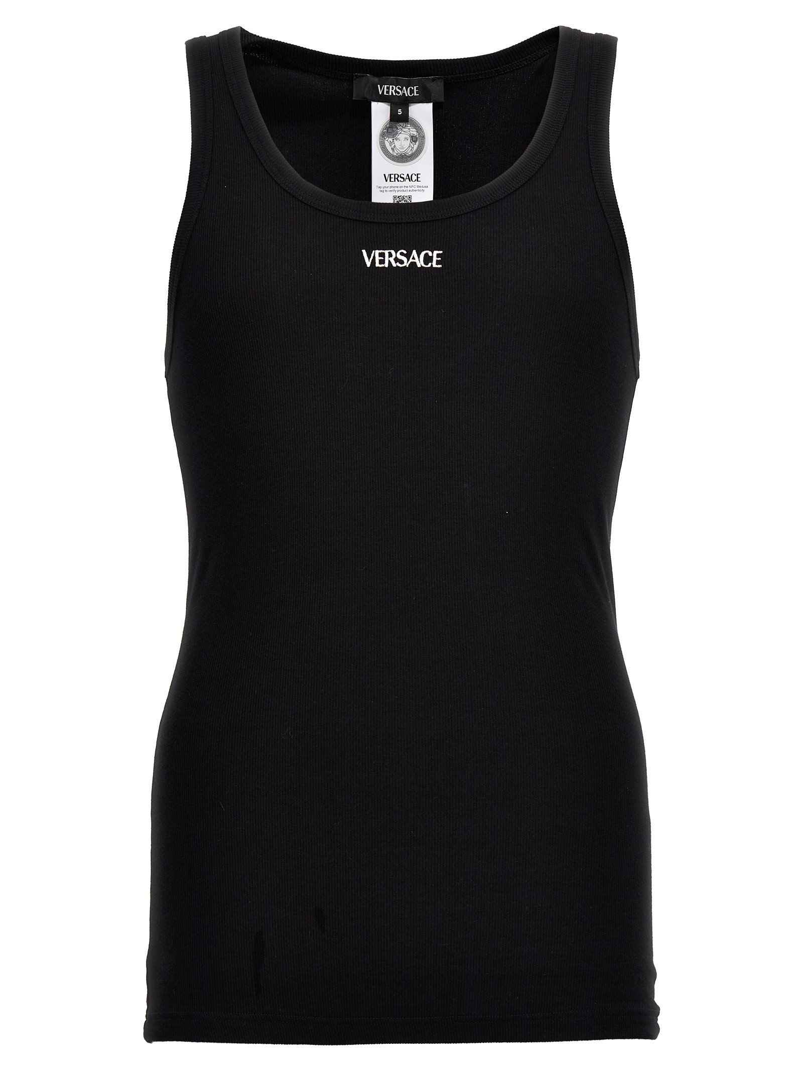 Versace Geborduurd logo tanktop