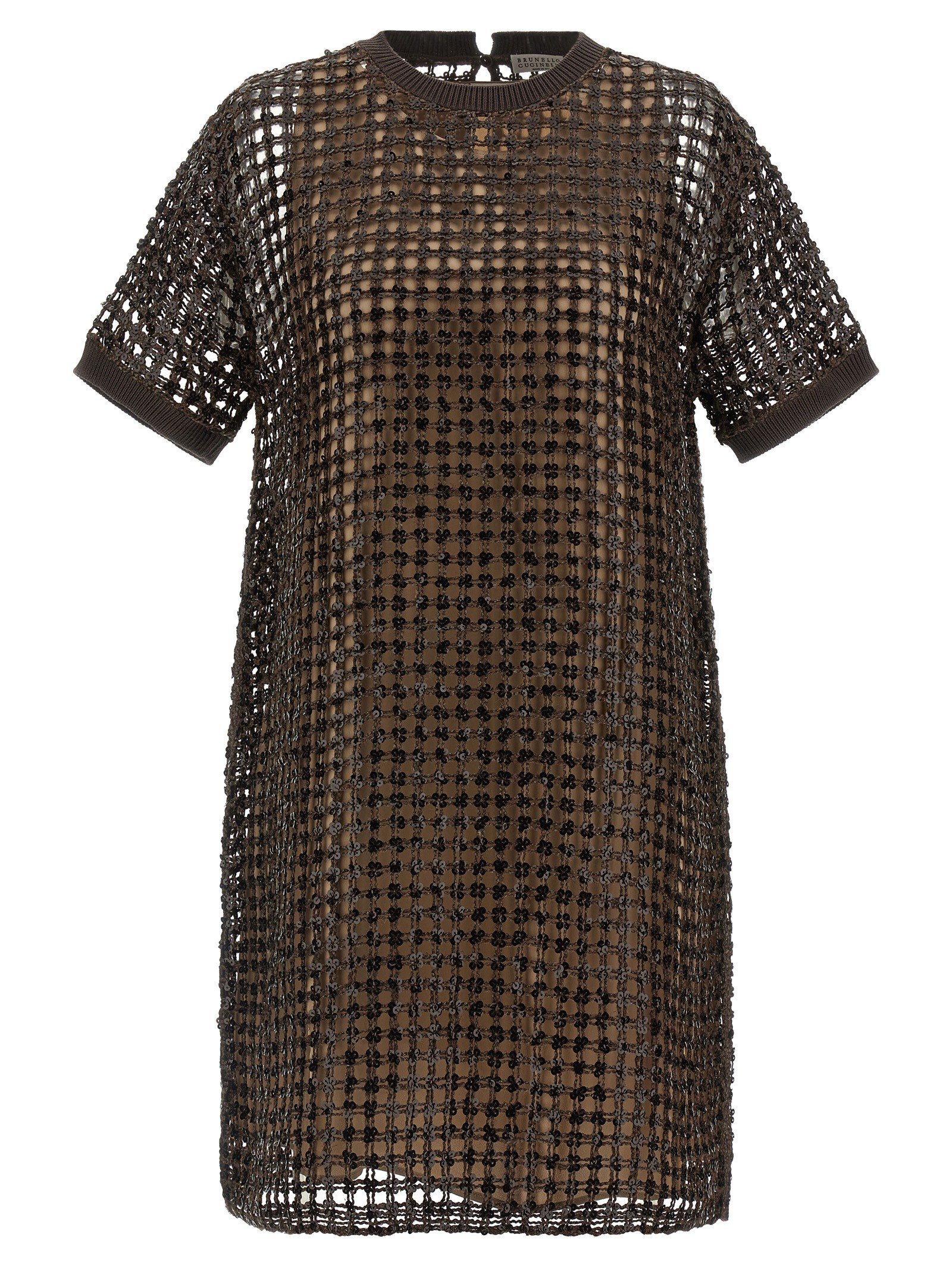 Brunello Cucinelli Sequin mesh jurk