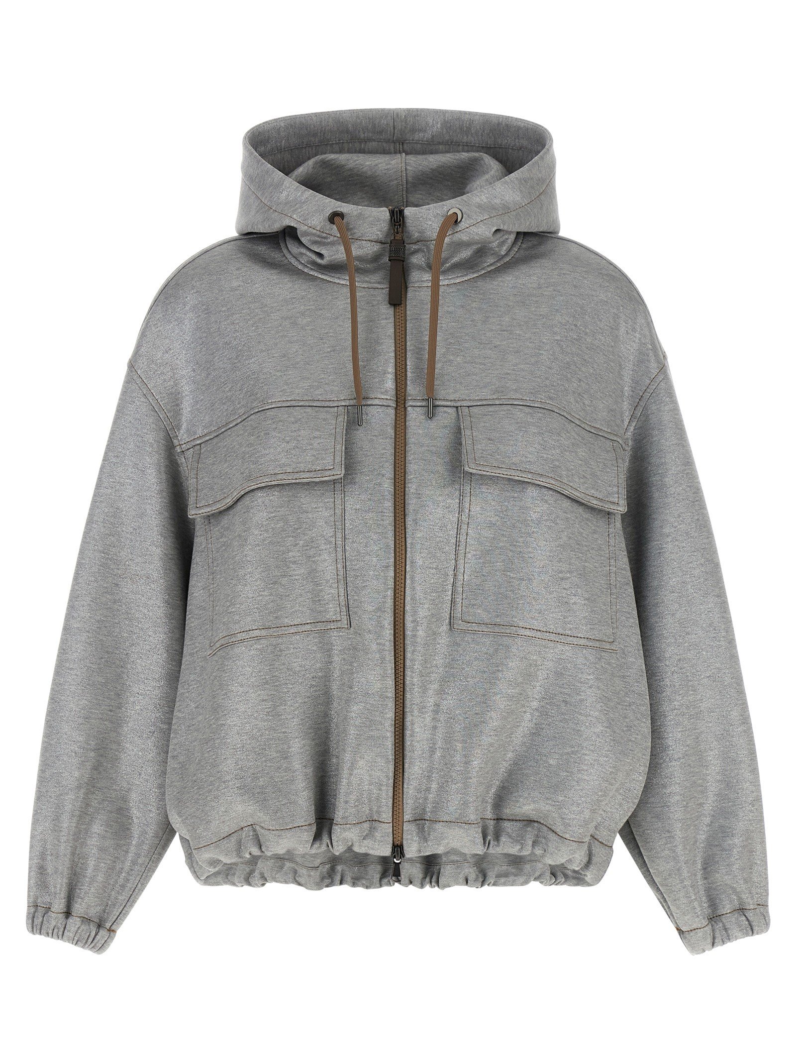 Brunello Cucinelli Shiny ritssluiting Pull bomberjack