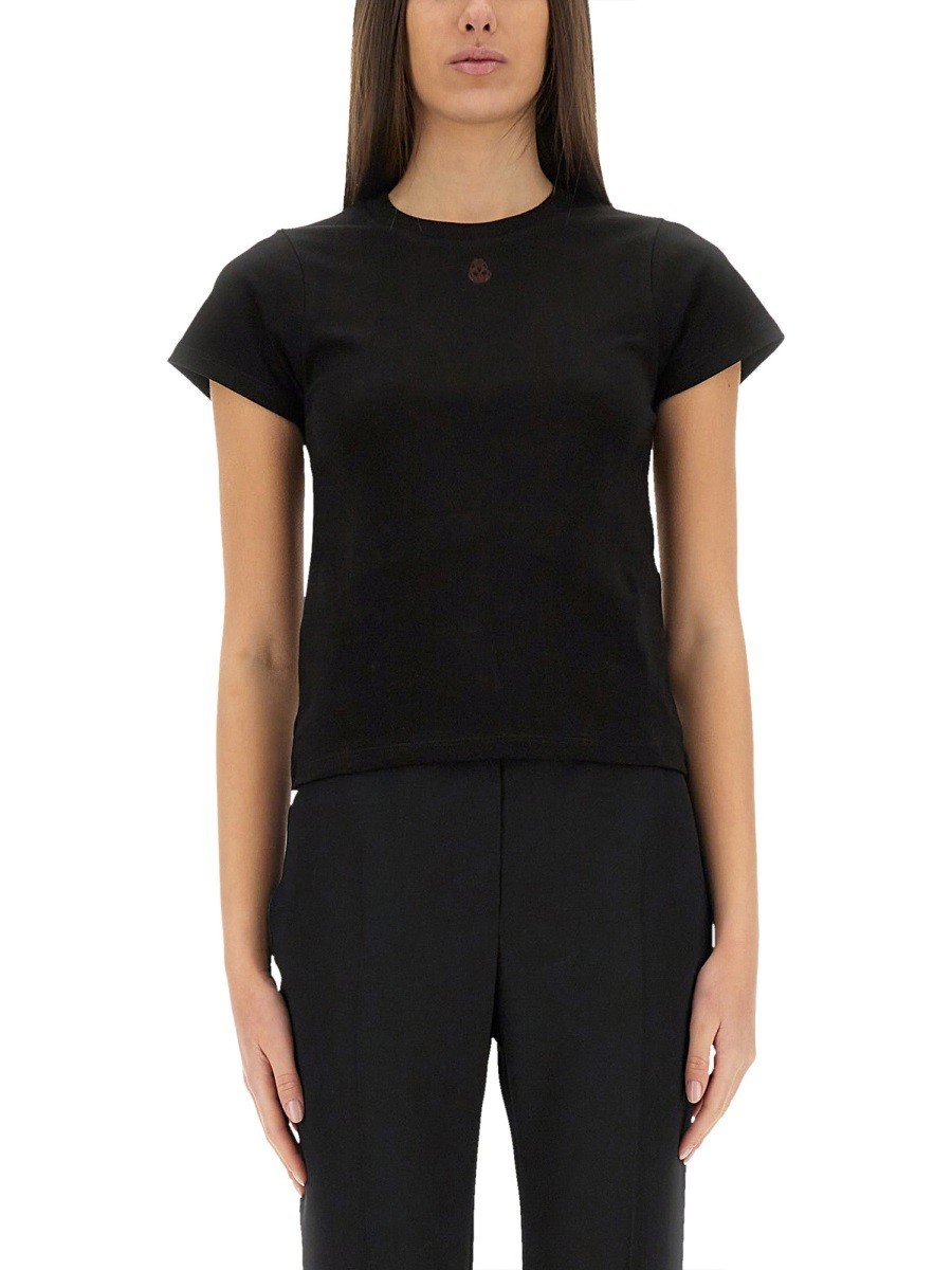 Alexander McQueen T-shirt met schedelmotief borduursel