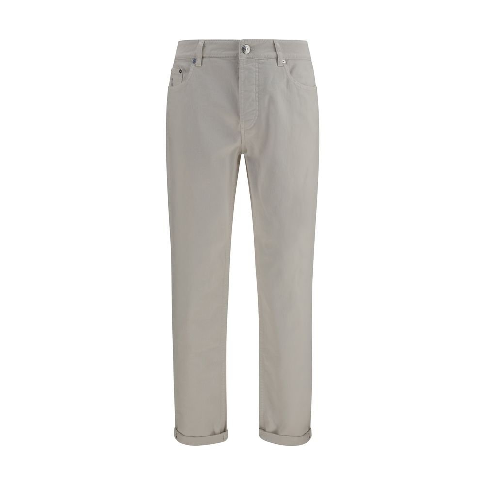 Brunello Cucinelli wit katoenen Cropped jeans