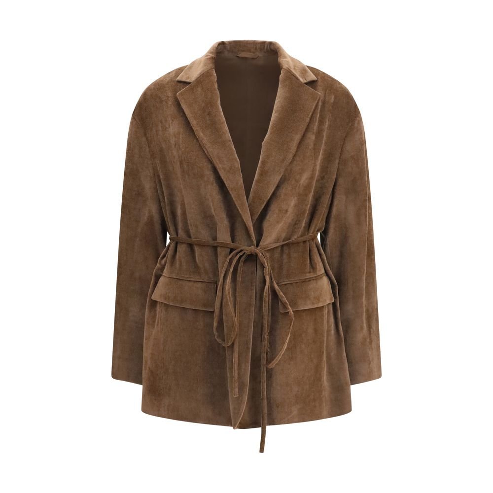 Brunello Cucinelli bruin viscose lange jas