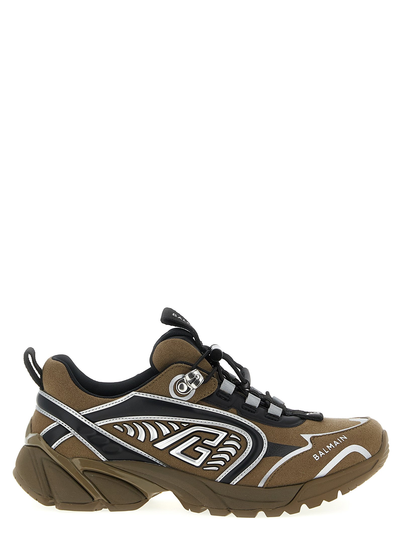 Balmain tweekleurig polyethyleen sportsneakers