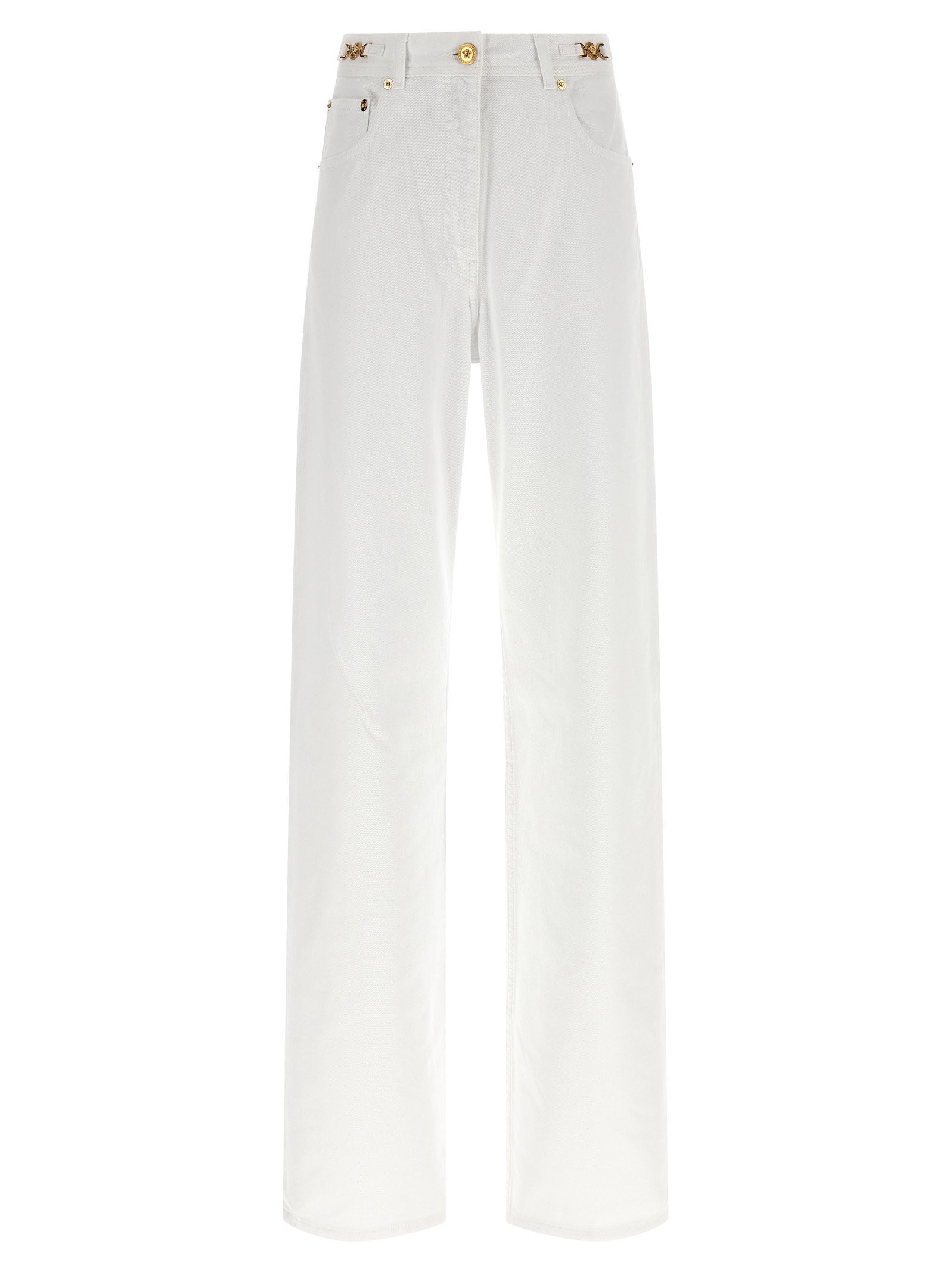 Versace wit katoenen straight-fit jeans