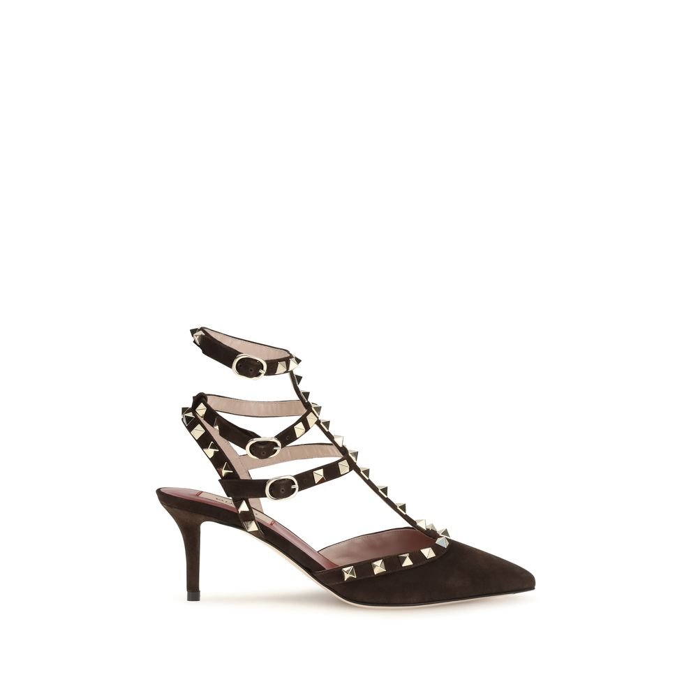 Valentino Garavani bruin suède leren hoge hak pumps