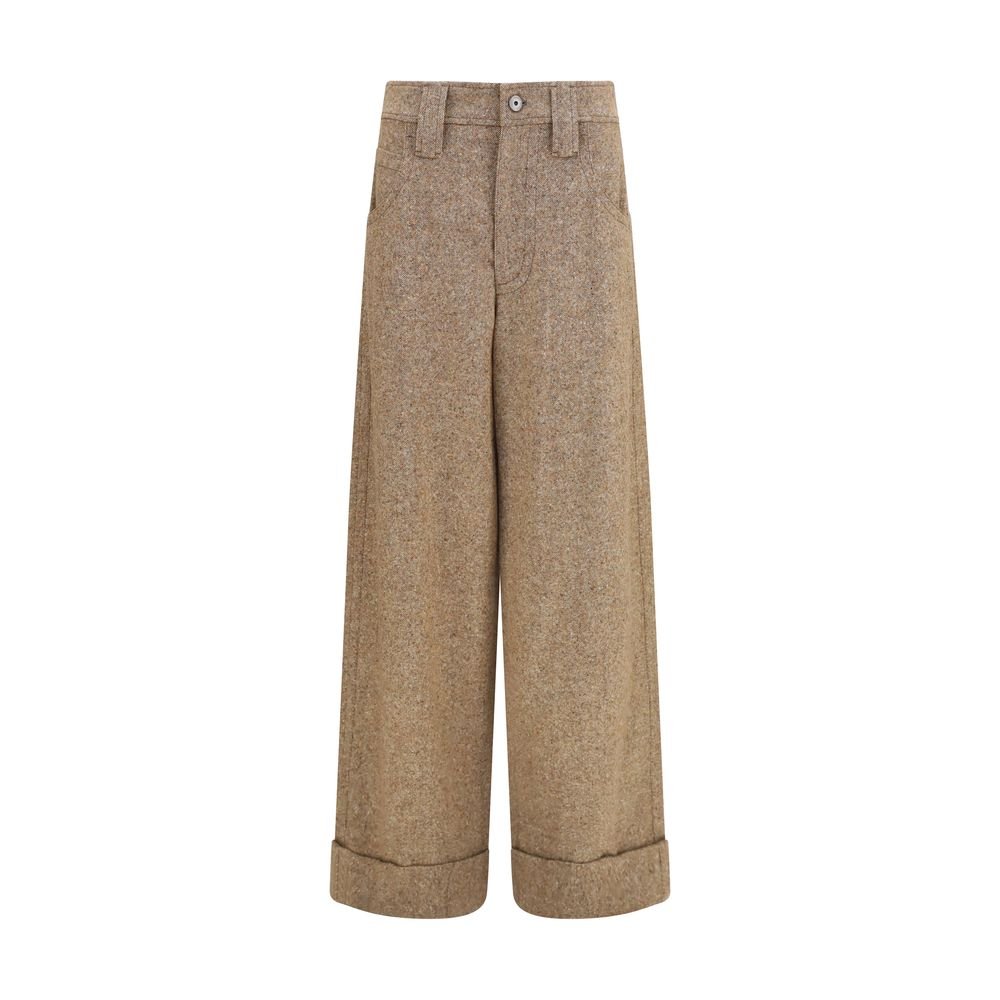 Brunello Cucinelli Beige wollen casual broek