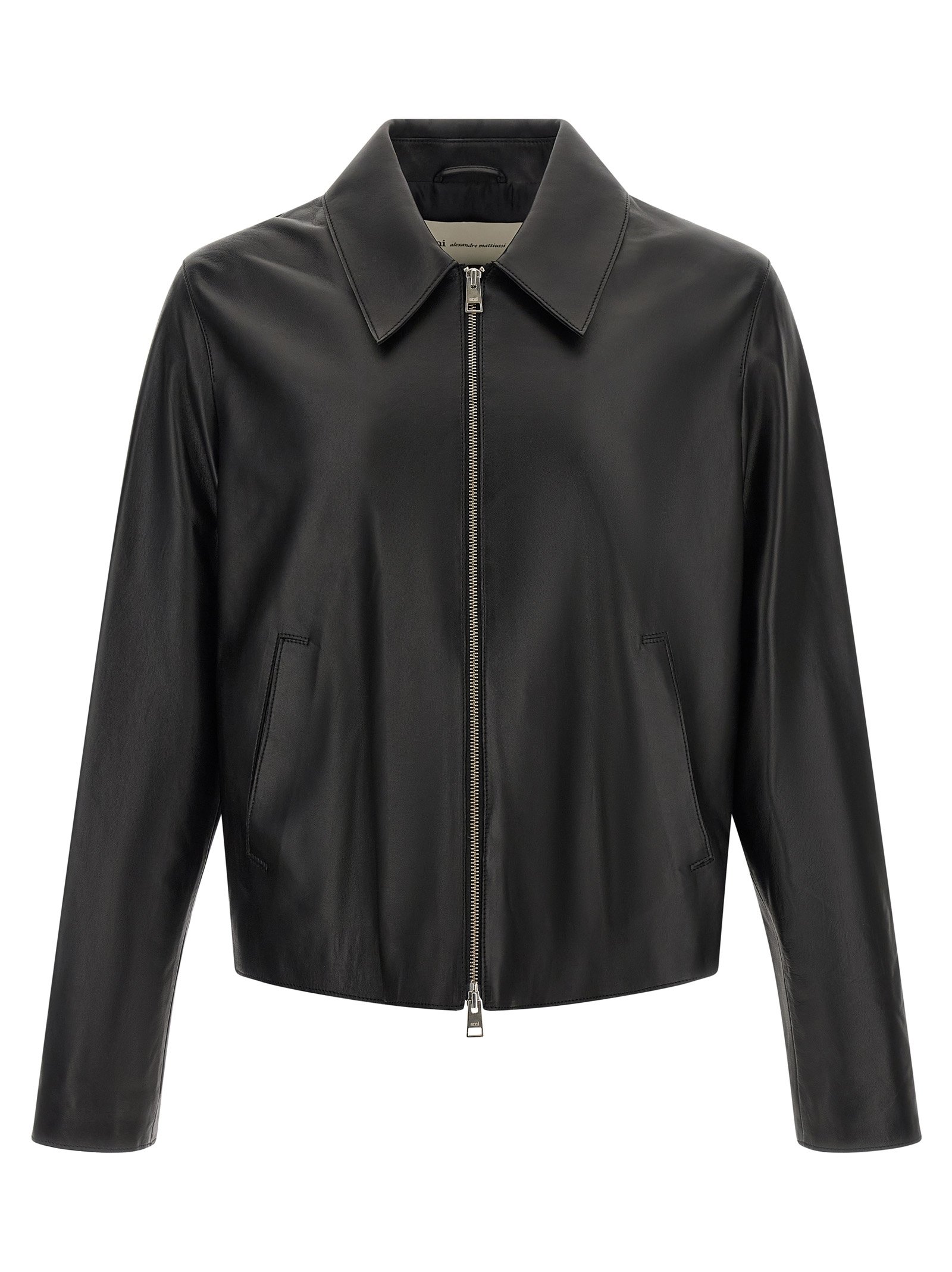 Ami Paris zwart Lamb leren leren jas