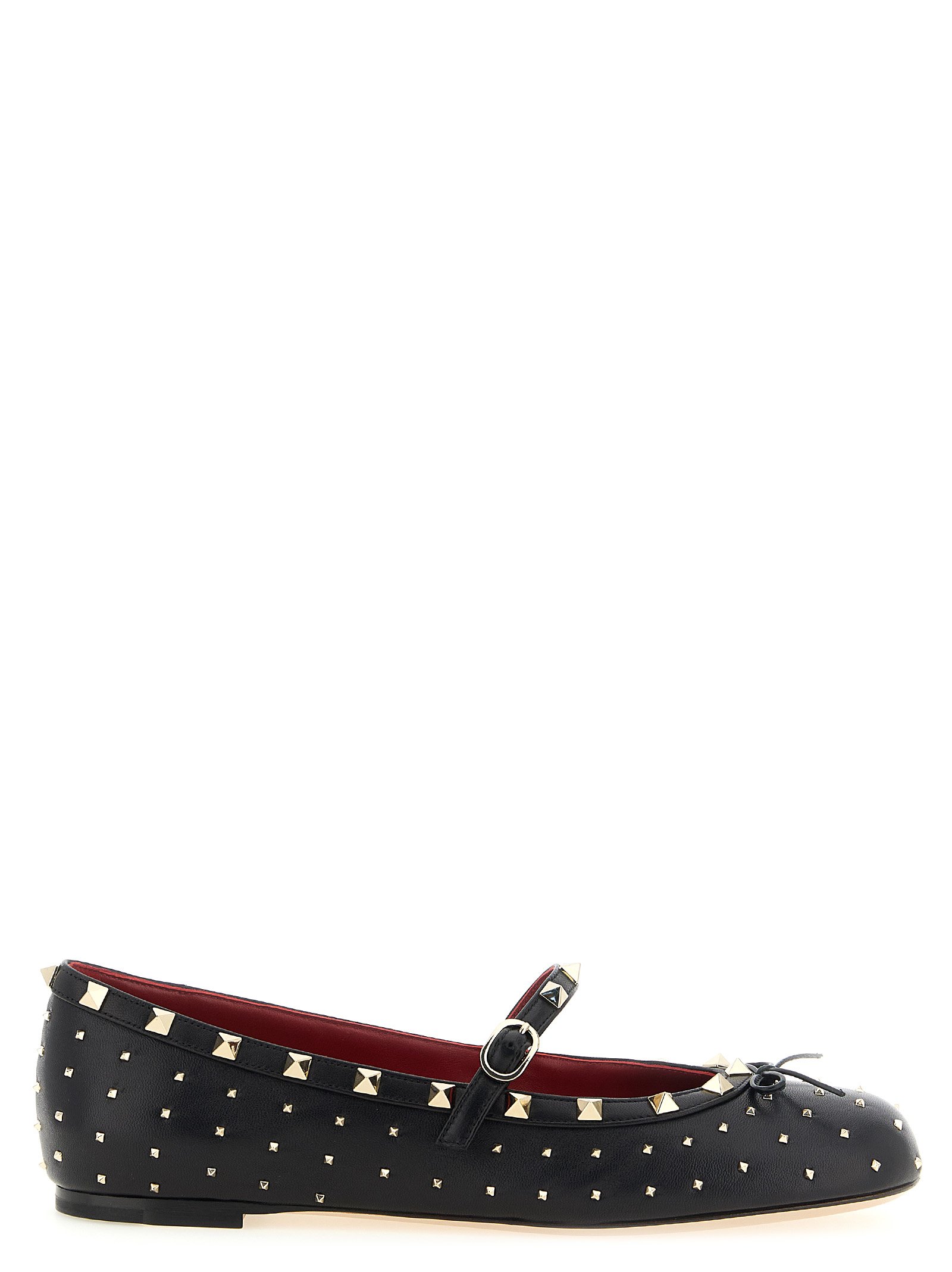 Valentino Garavani zwart Lamb leren ballerina's