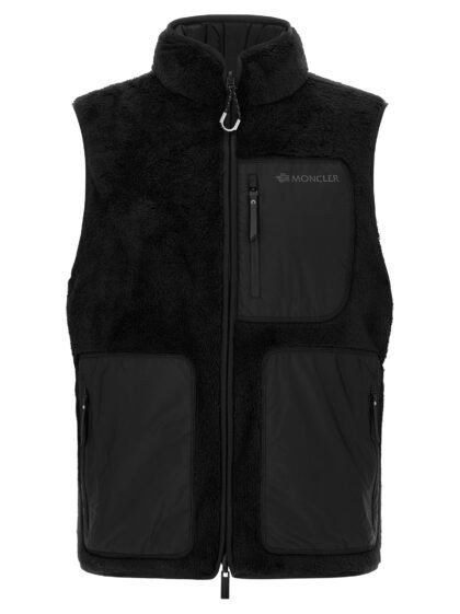 Moncler zwart polyester mouwloos jas