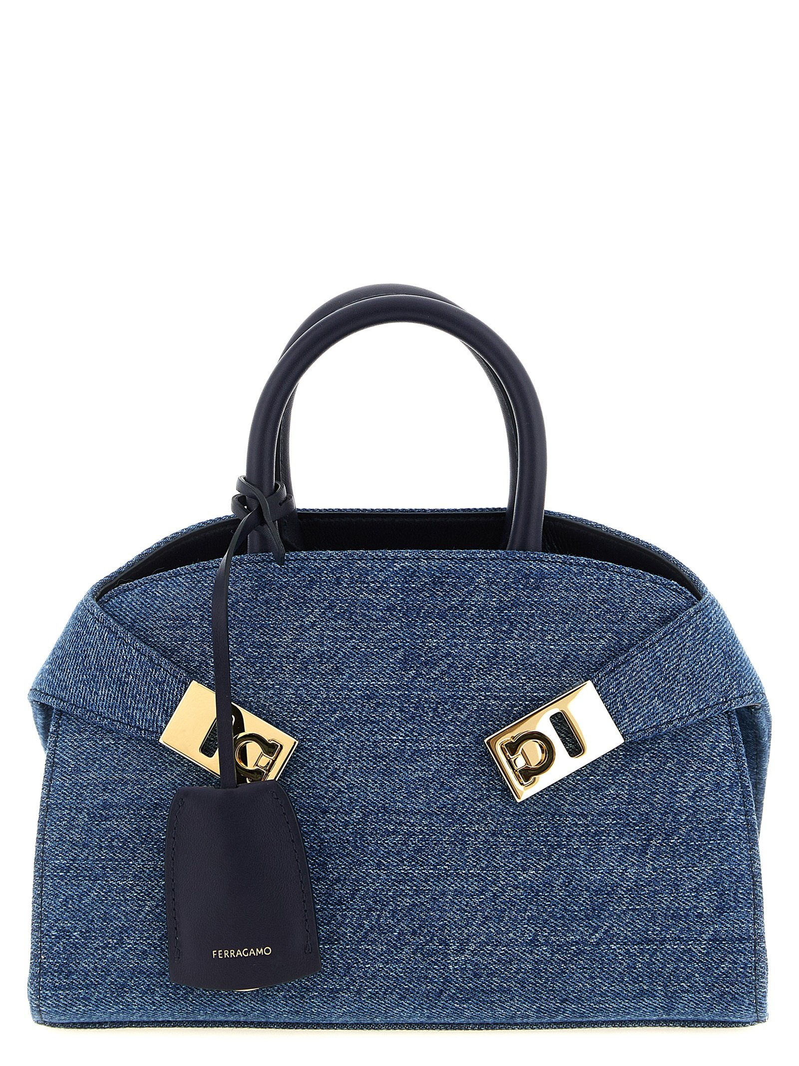 Ferragamo blauw Fabric handtas
