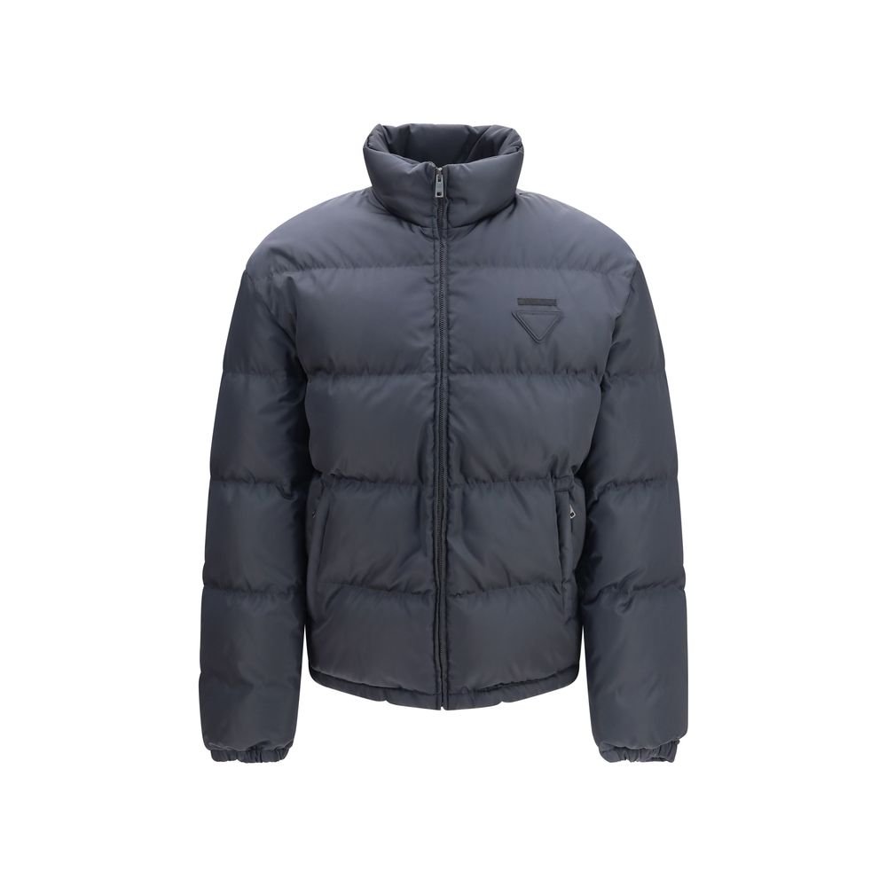 Prada blauw polyamide lange jas