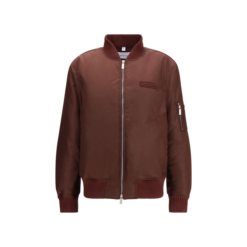 Off-wit bordeauxrood nylon Bomber