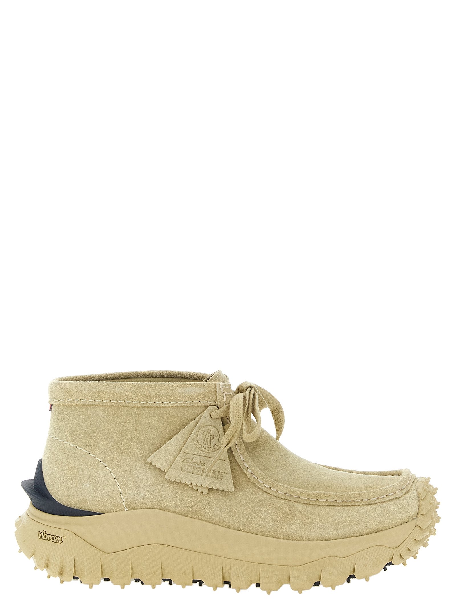 Moncler Beige leren enkellaarsjes