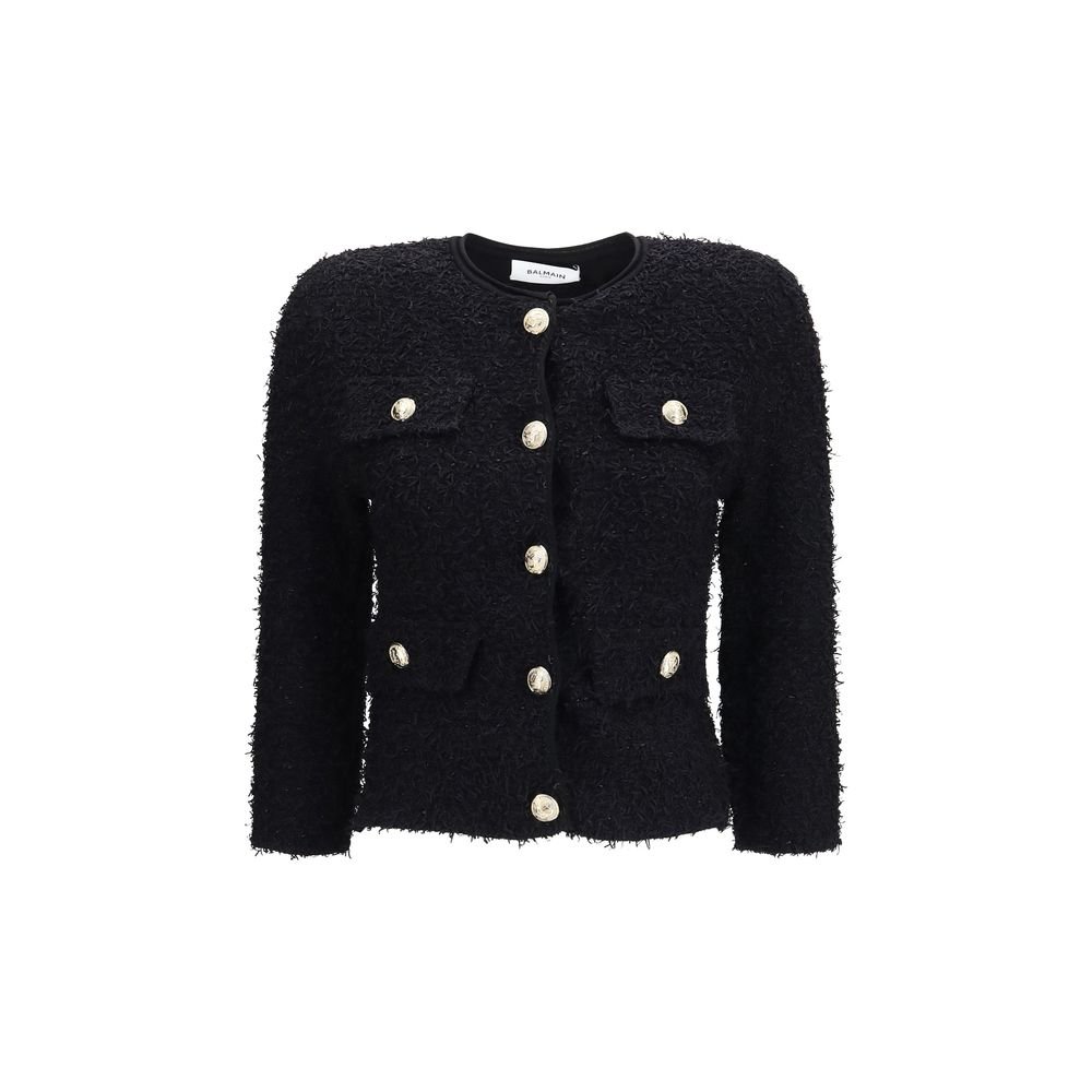 Balmain zwart viscose lange jas
