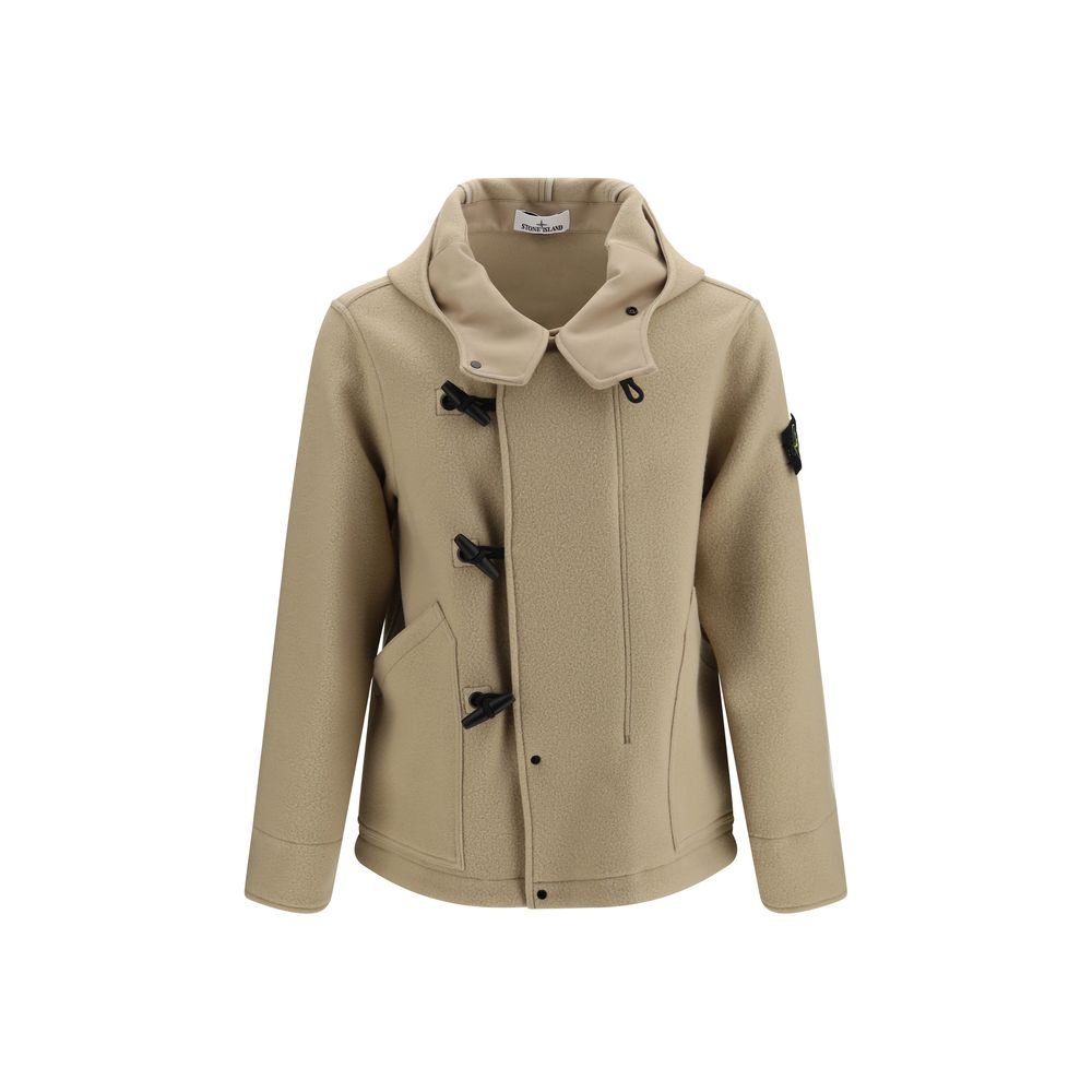 Stone Island Beige wollen lange jas
