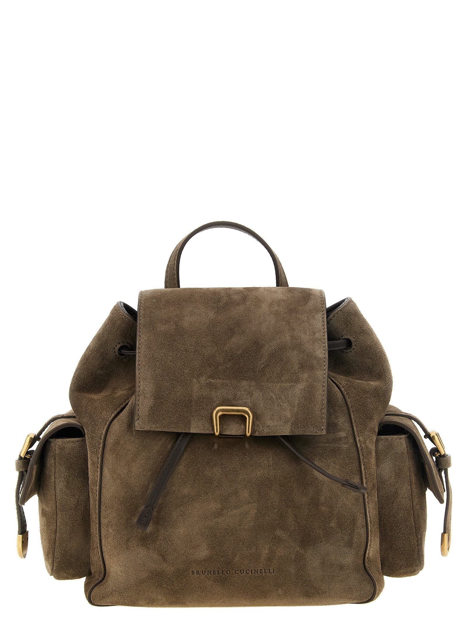 Brunello Cucinelli bruin kalfsleren Backpack
