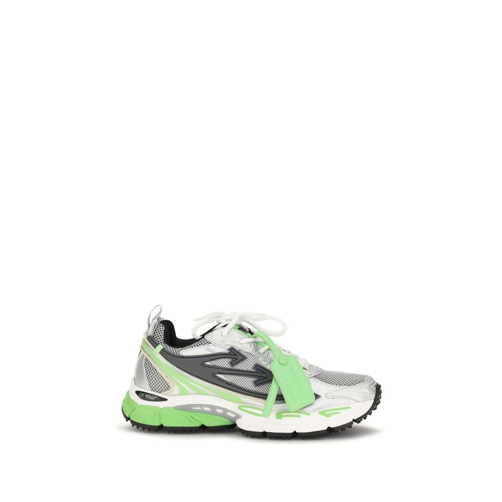 Off-wit tweekleurig polyethyleen sportsneakers