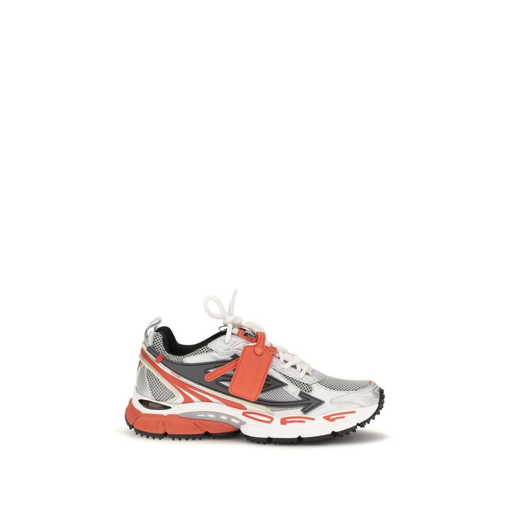 Off-wit rood polyethyleen sportsneakers
