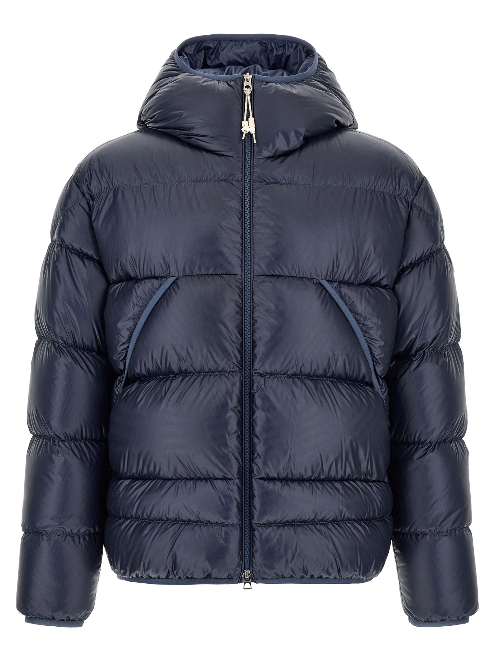Moncler blauw polyamide lange jas