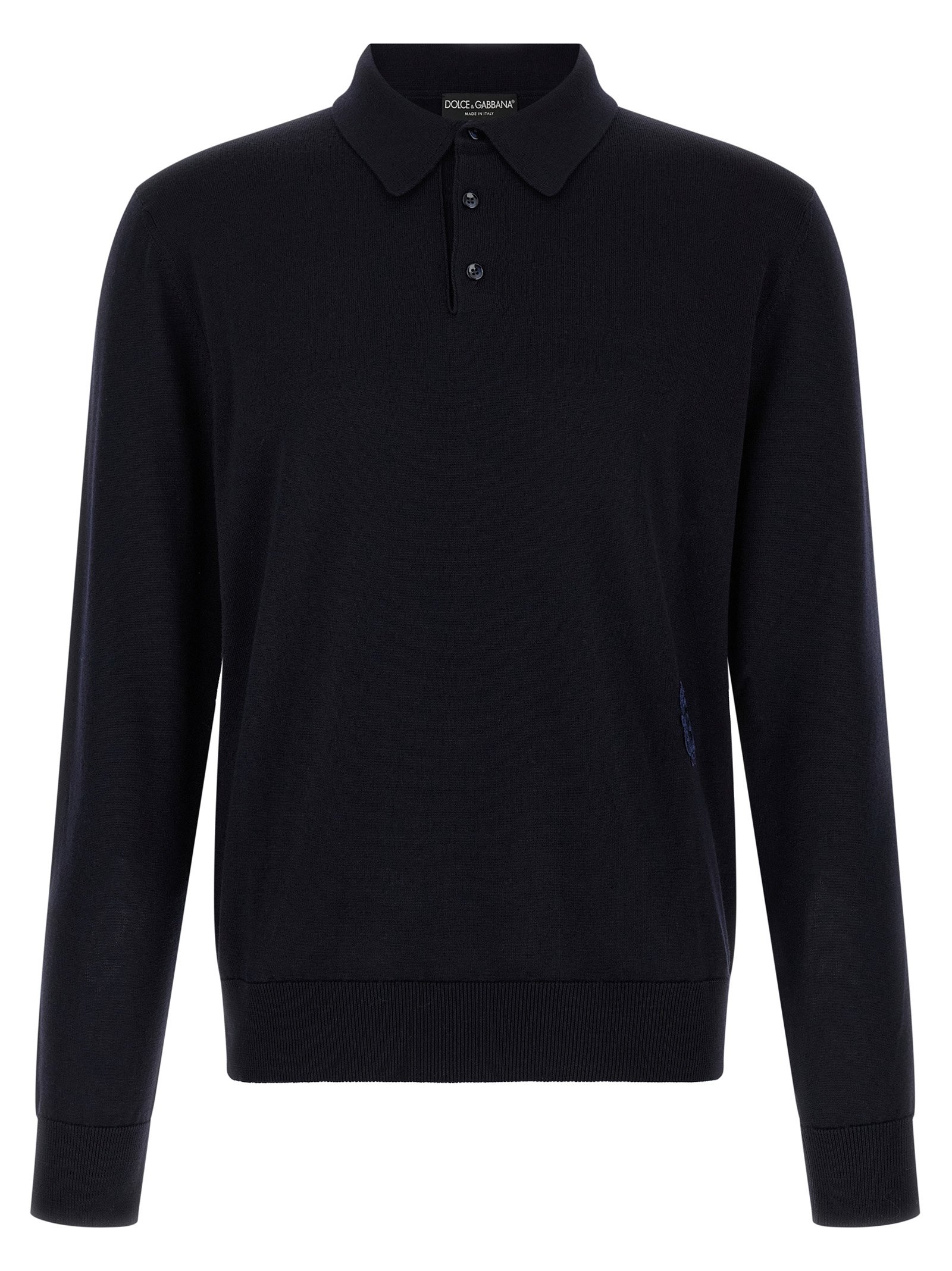 Dolce & Gabbana blauw Virgin wollen poloshirt