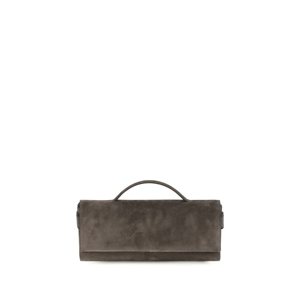 Brunello Cucinelli bruin suède leren Clutch Bag