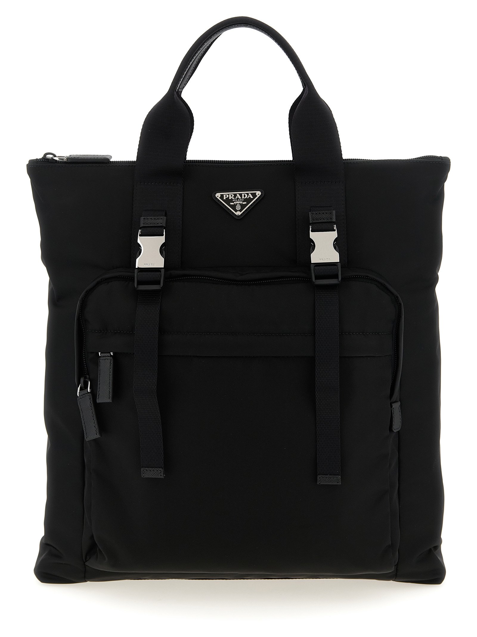 Prada zwart gerecycled polyamide Tote Bag