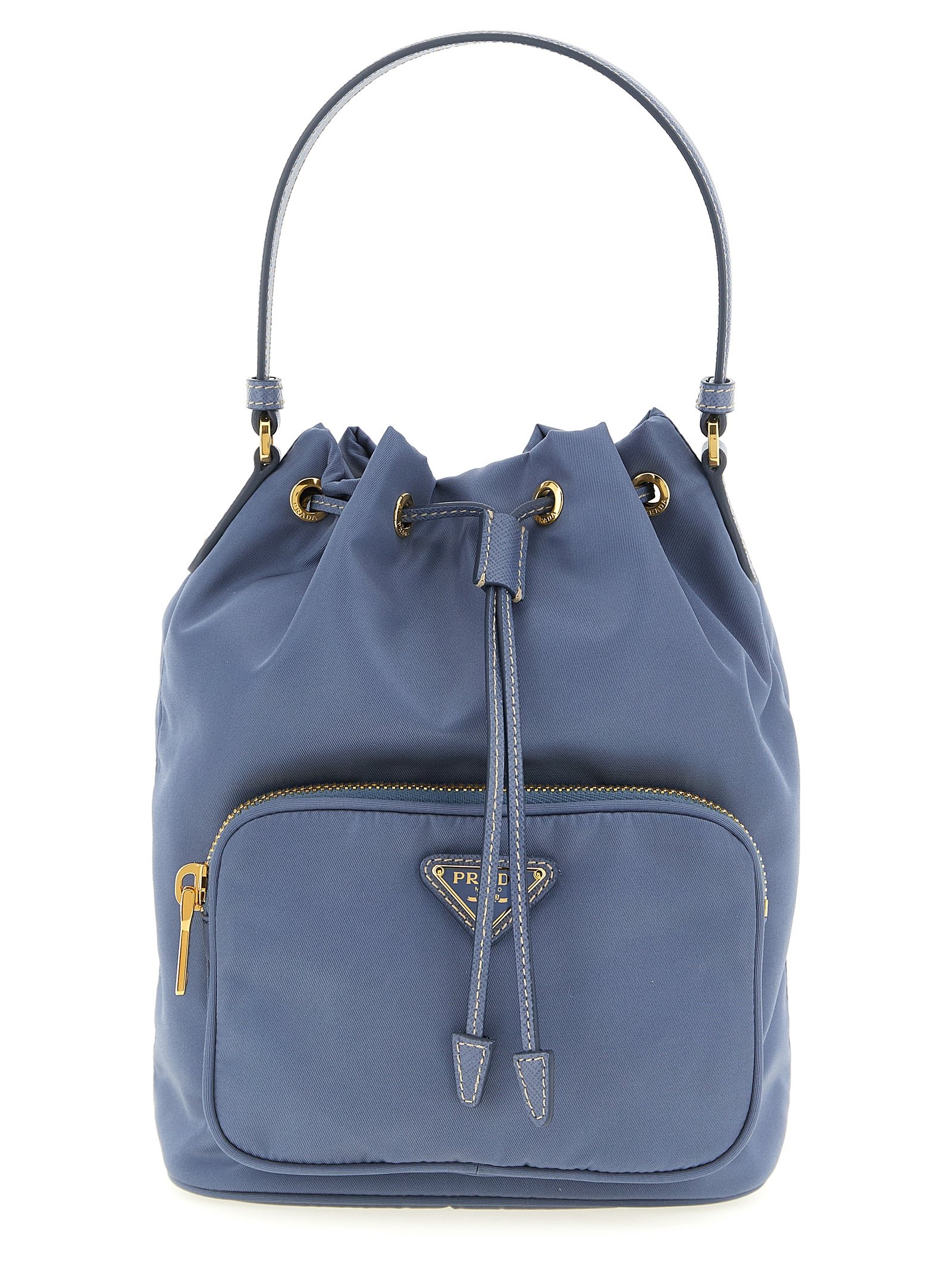 Prada blauw gerecycled polyamide handtas