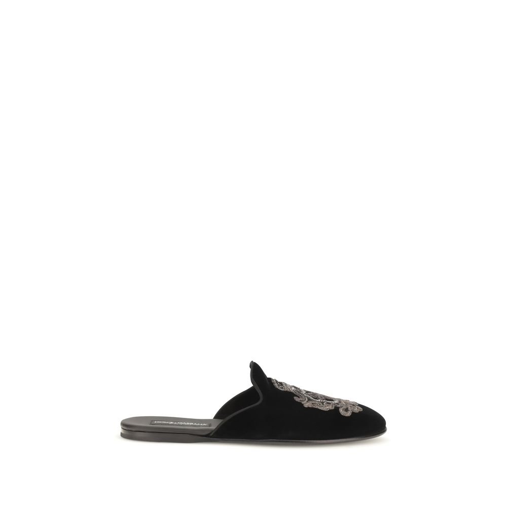 Dolce & Gabbana zwart Velvet Flats